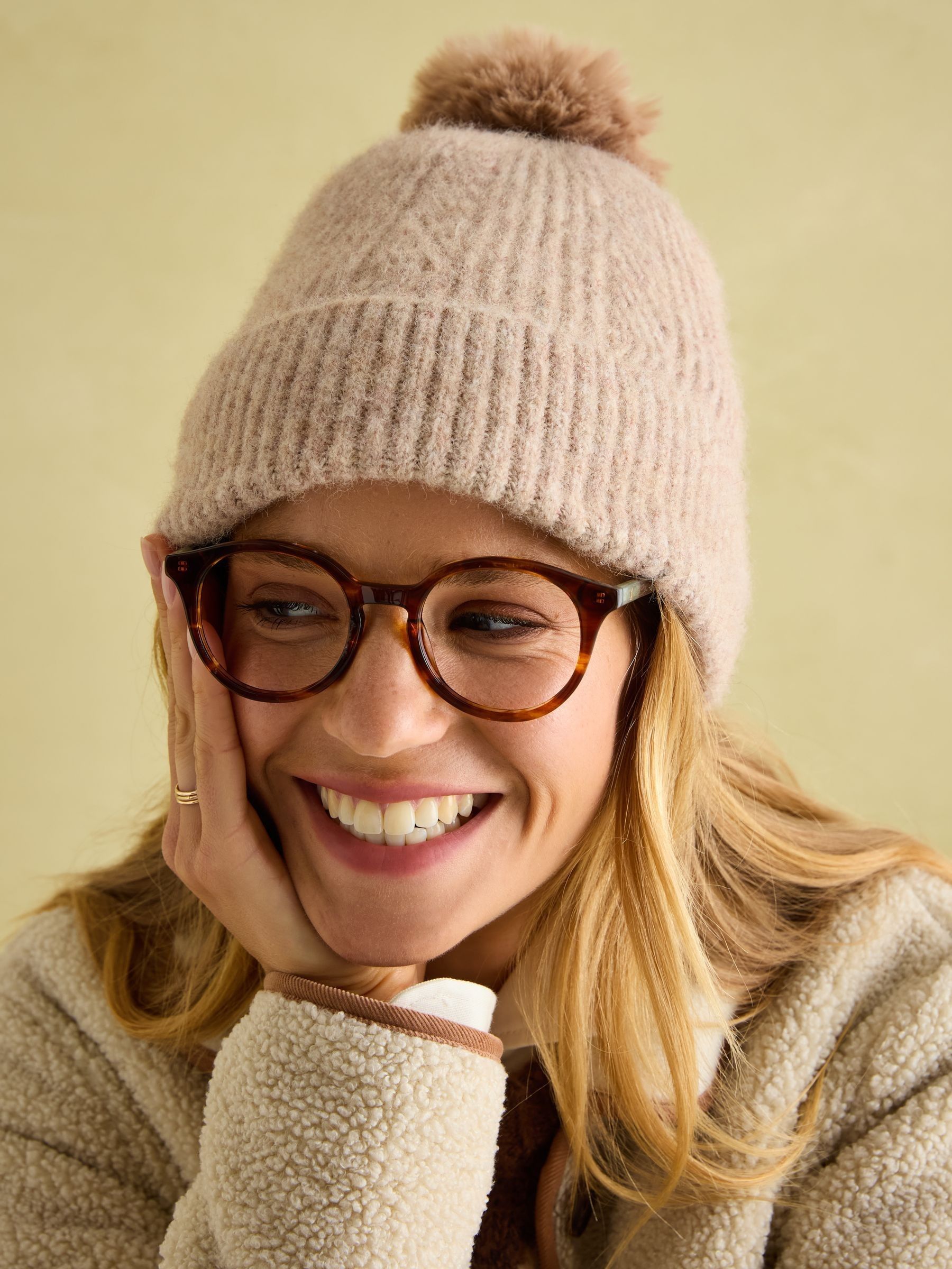 Effie Camel Knitted Bobble Hat - Image 3 of 6