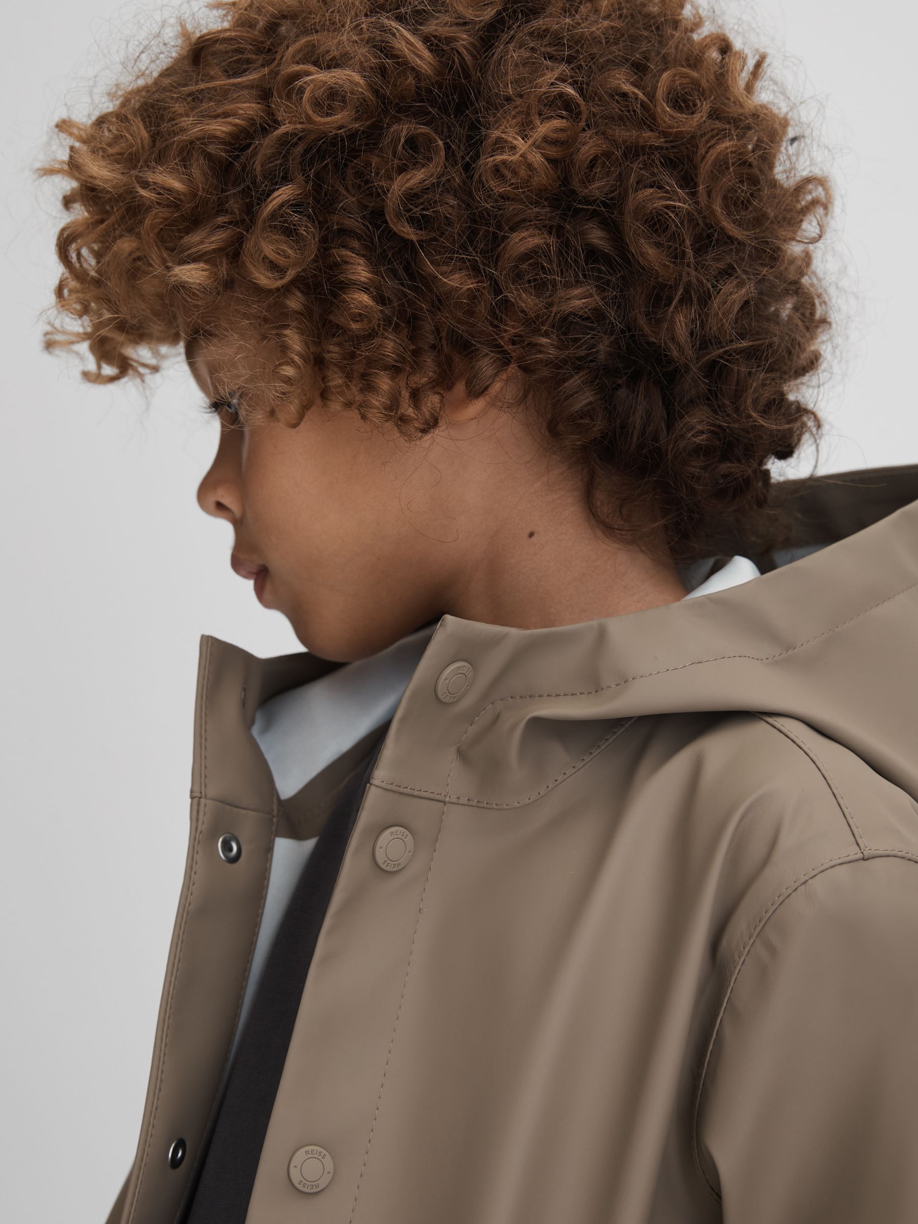9-13 yrs Water Repellent Hooded Coat in Stone - Image 4 of 5