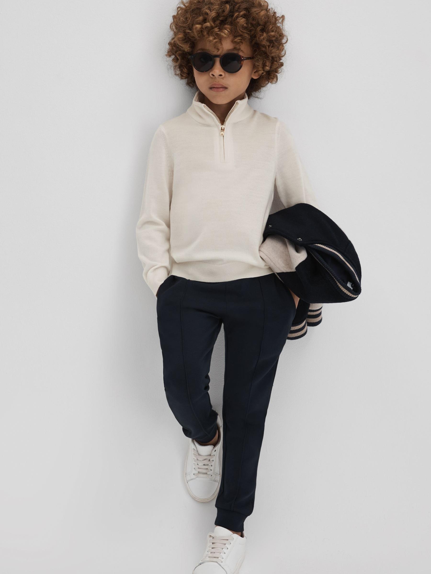 13-14 yrs Wool Half-Zip Funnel Neck Jumper in Snow - Image 6 of 6