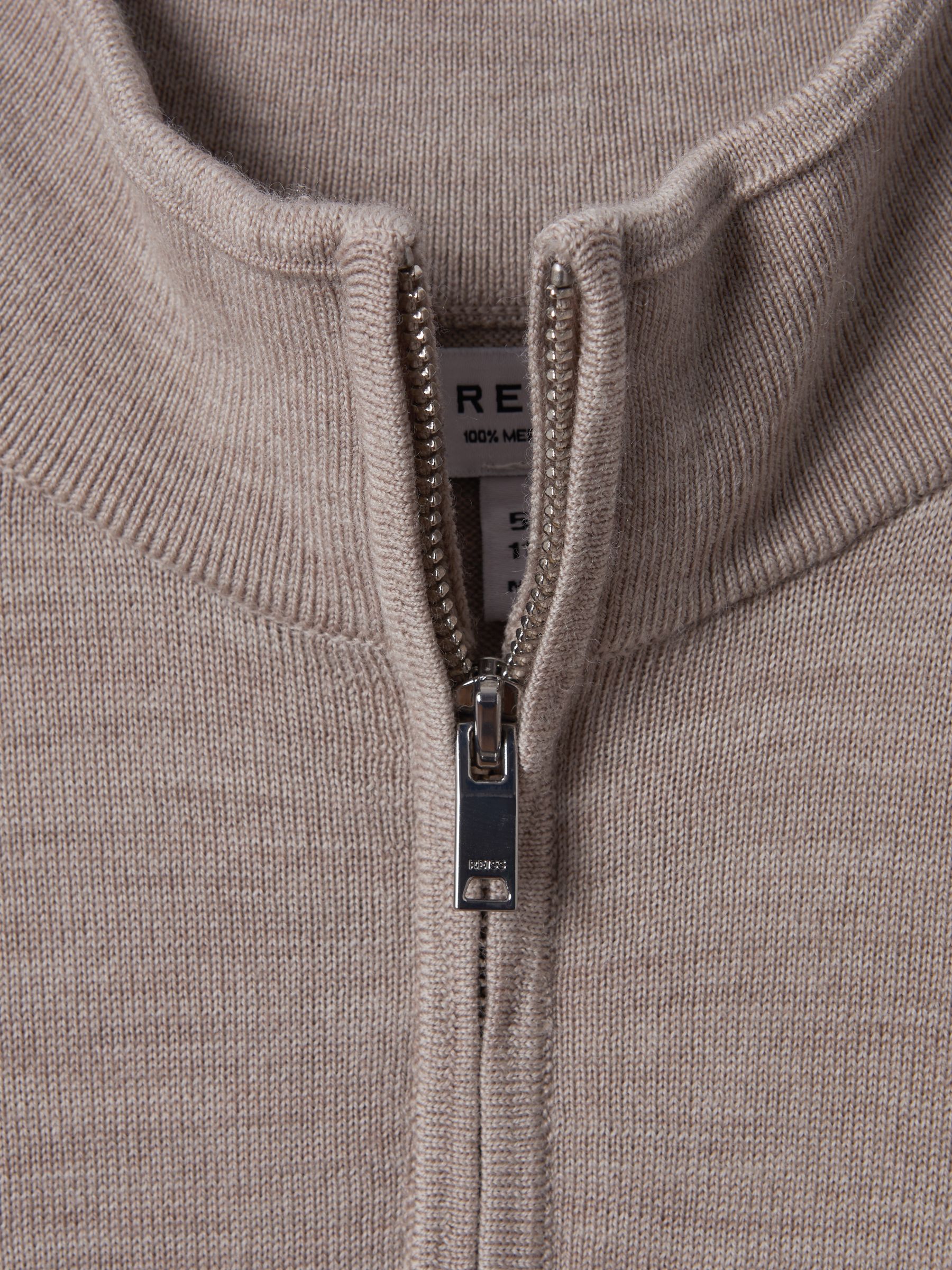 13-14 yrs Wool Half-Zip Funnel Neck Jumper in Wheat Melange - Image 7 of 7