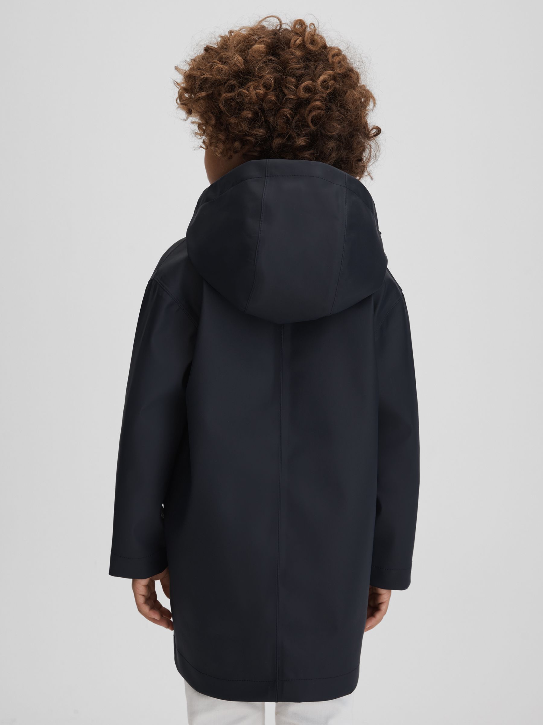 9-13 yrs Water Repellent Hooded Coat in Navy - Image 5 of 5