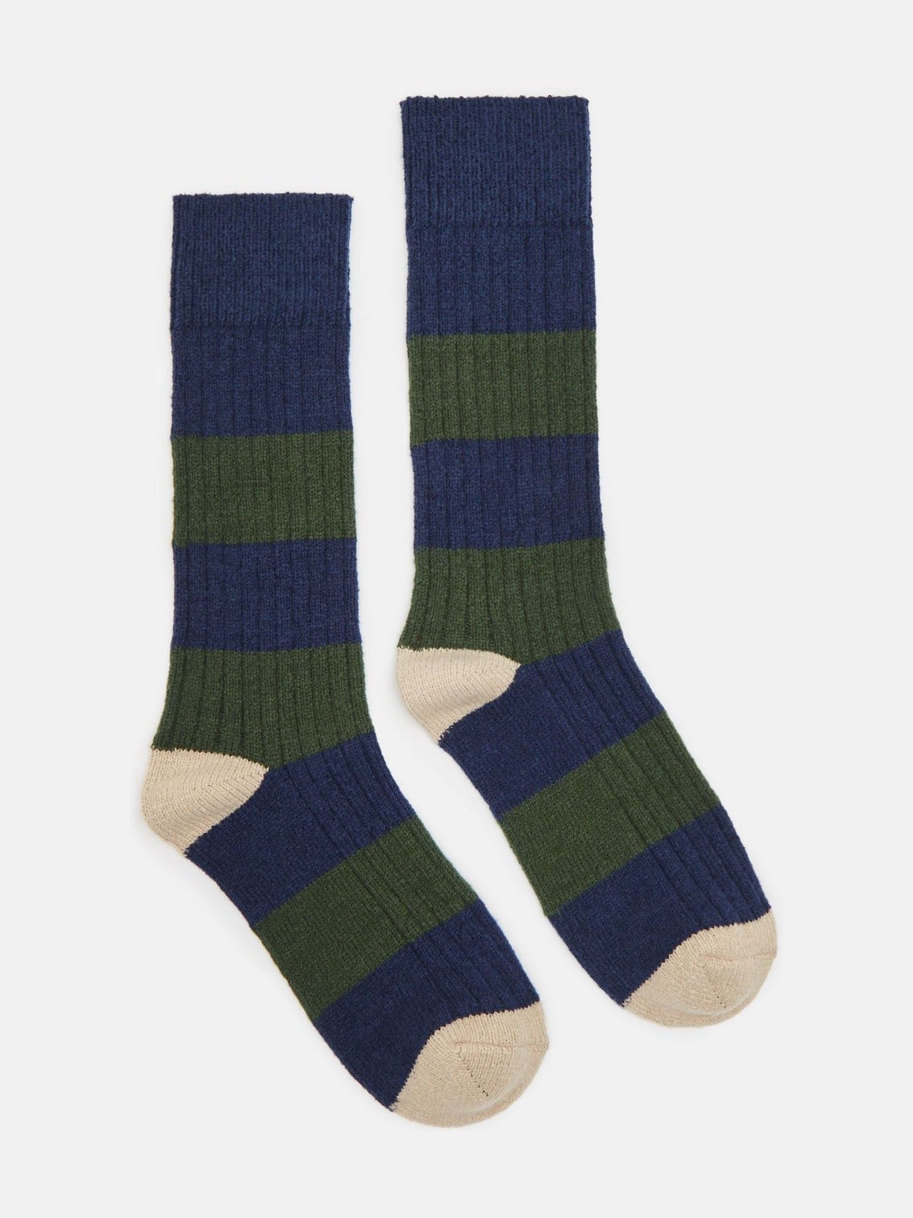 Men's Gibson Green/Navy Cosy Striped Socks - Image 1 of 3