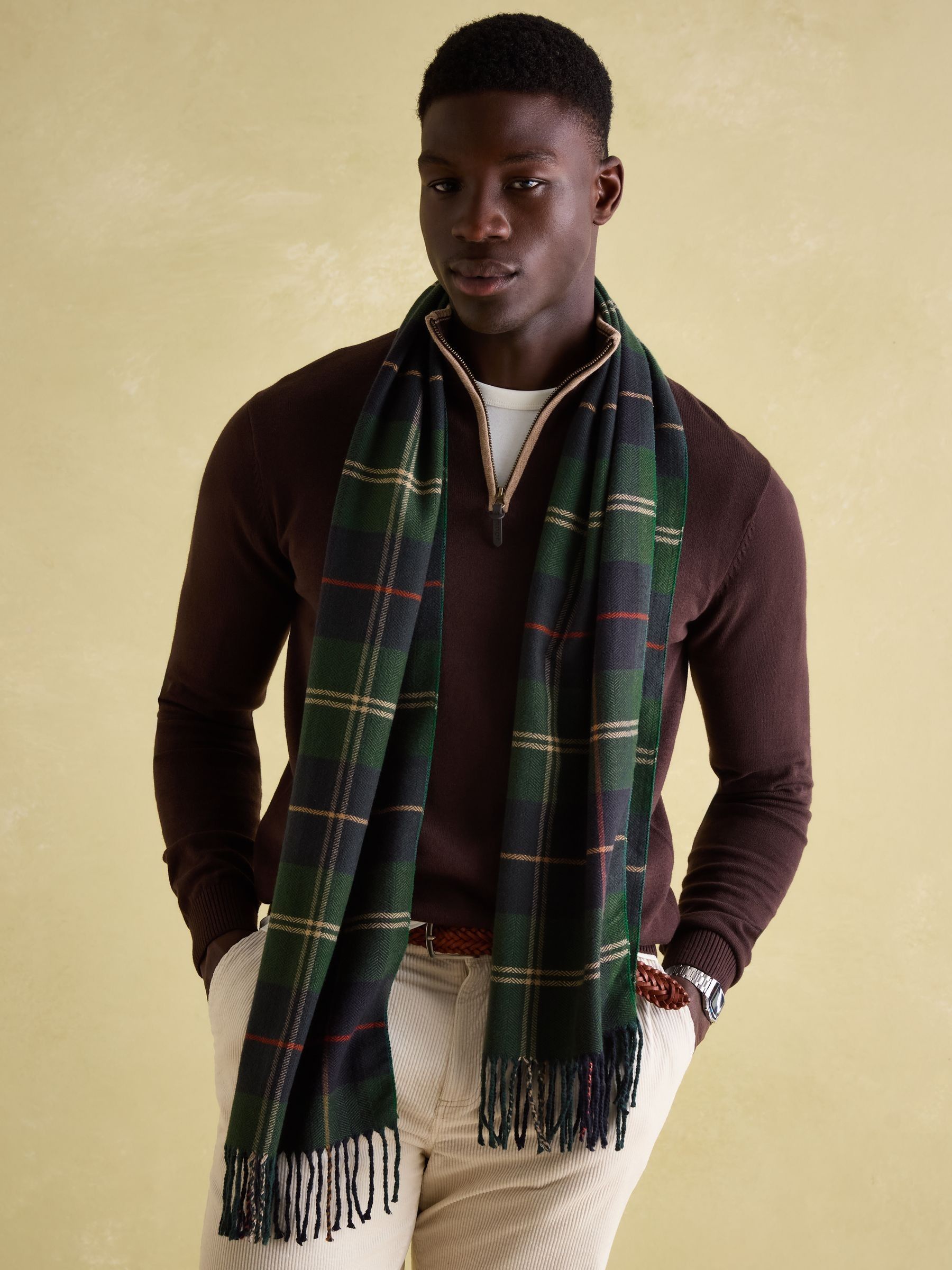 Langtree Green & Navy Scarf - Image 1 of 5