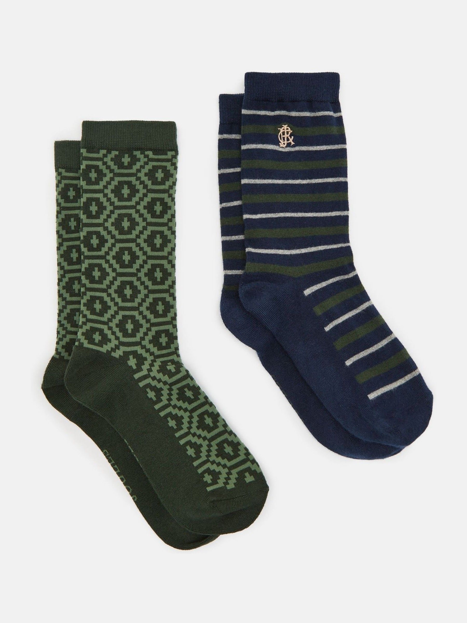 Men's Kingsbury Navy/Khaki 2 Pack Socks (size 7-12) - Image 1 of 3