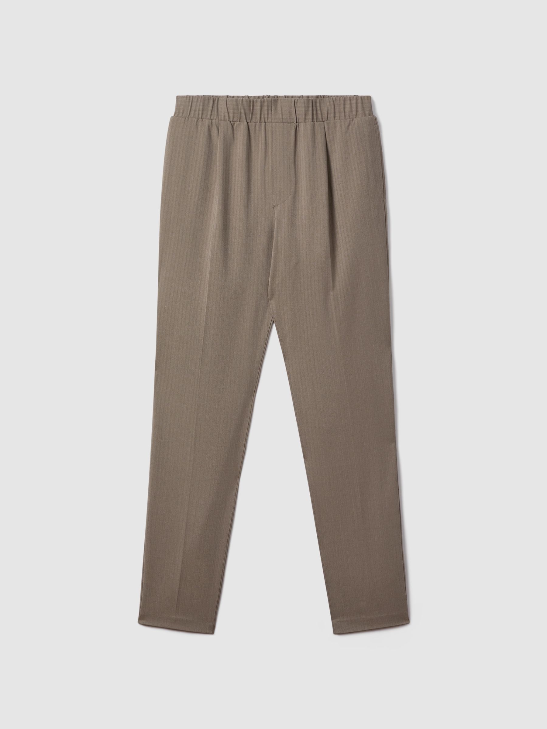 Paige Drawstring Herringbone Trousers in Sea Fossil - Image 2 of 6
