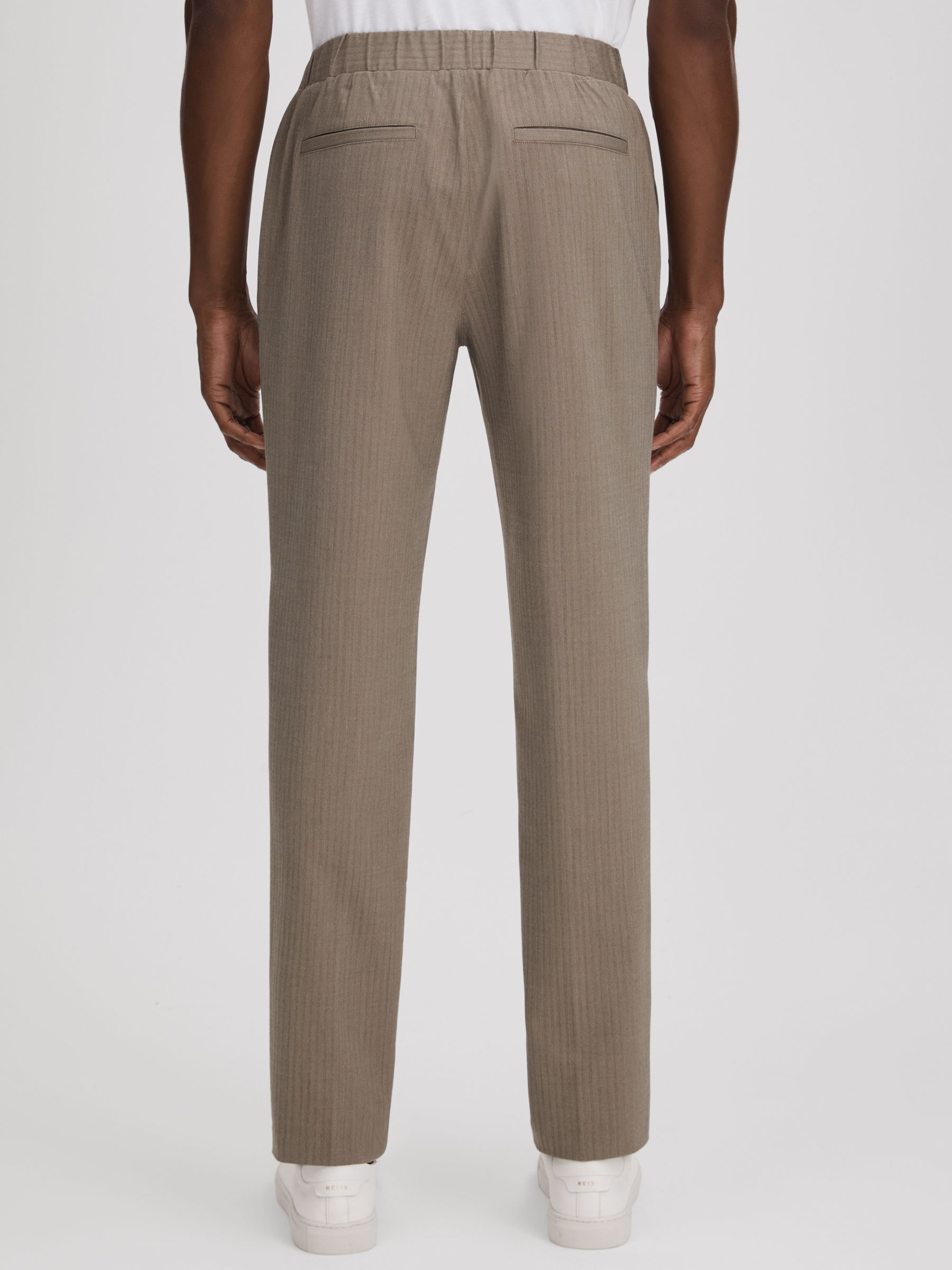 Paige Drawstring Herringbone Trousers in Sea Fossil - Image 5 of 6