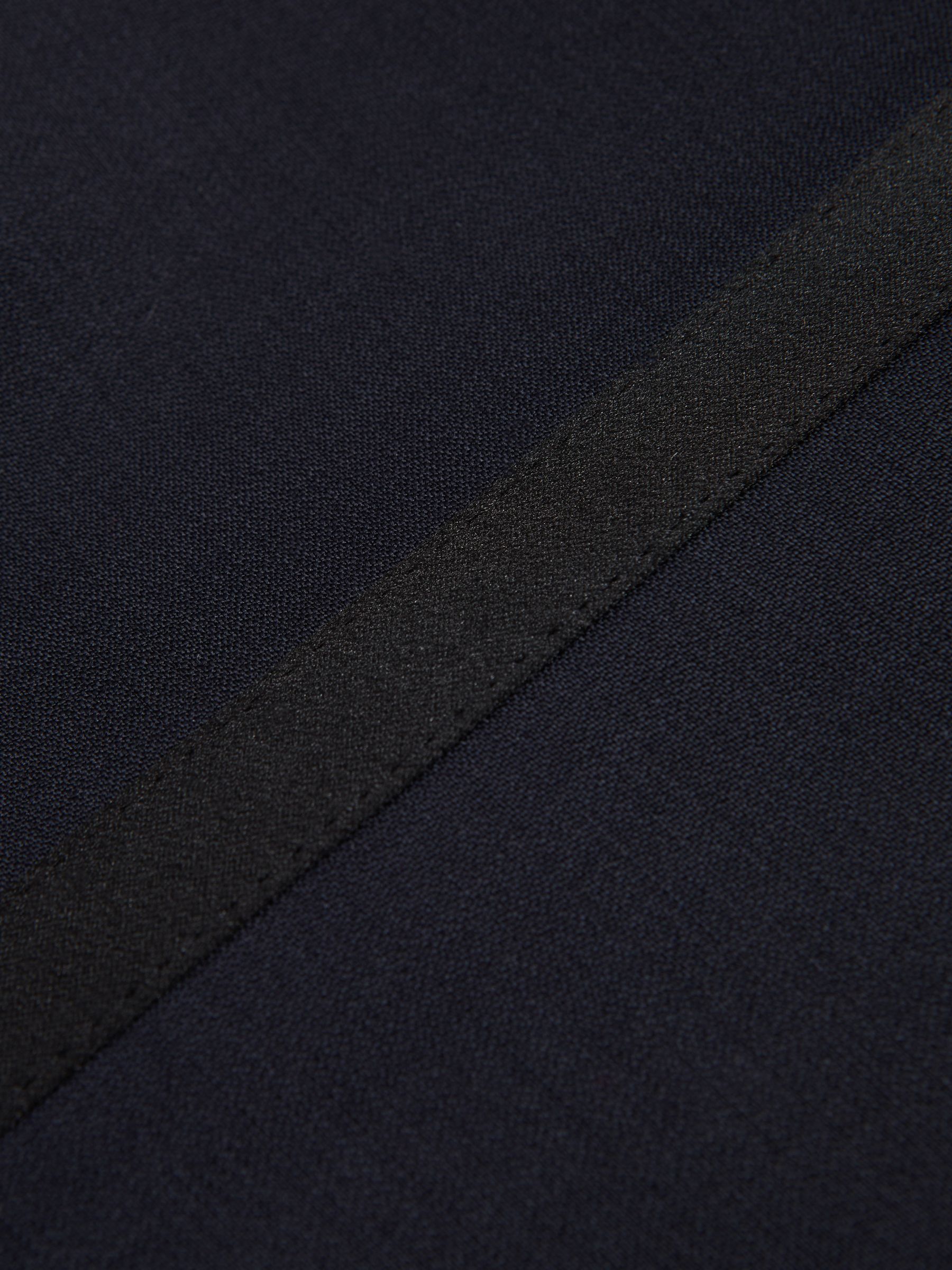 Oscar Jacobson Slim Fit Wool Blend Trousers in Navy - Image 6 of 6