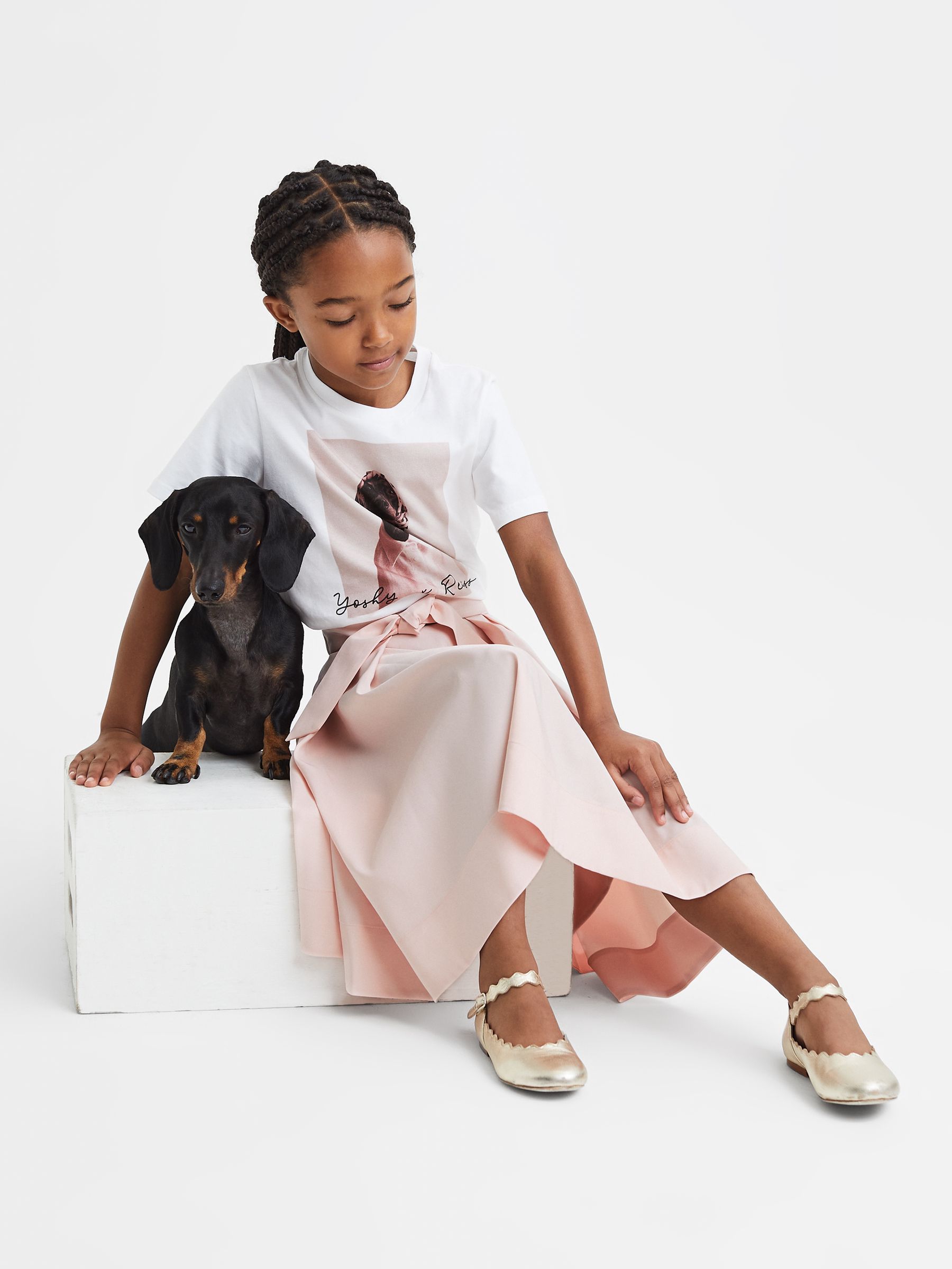 Junior Cotton Print T-Shirt in White - Image 1 of 6