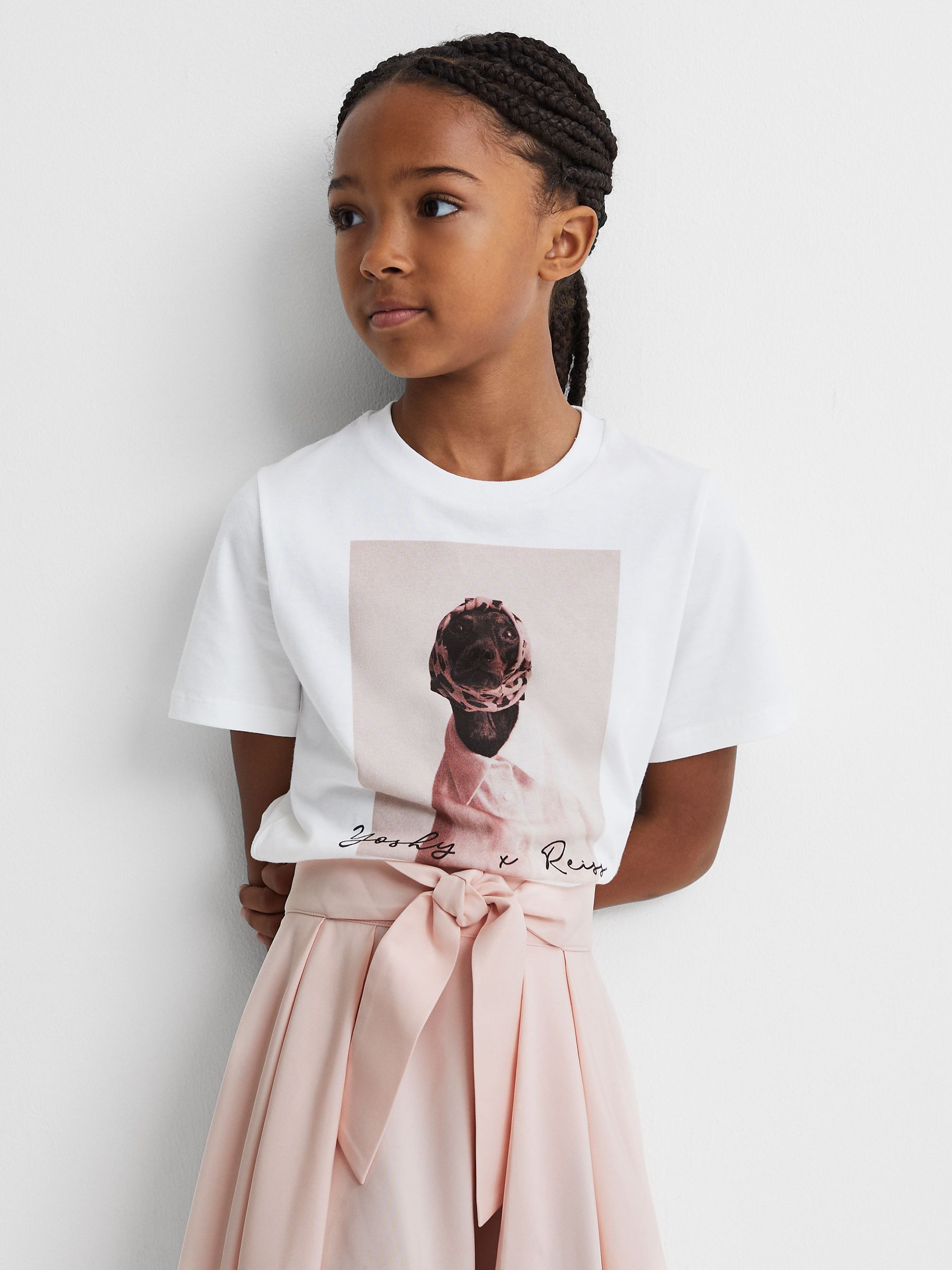 Senior Cotton Print T-Shirt in White - Image 1 of 6