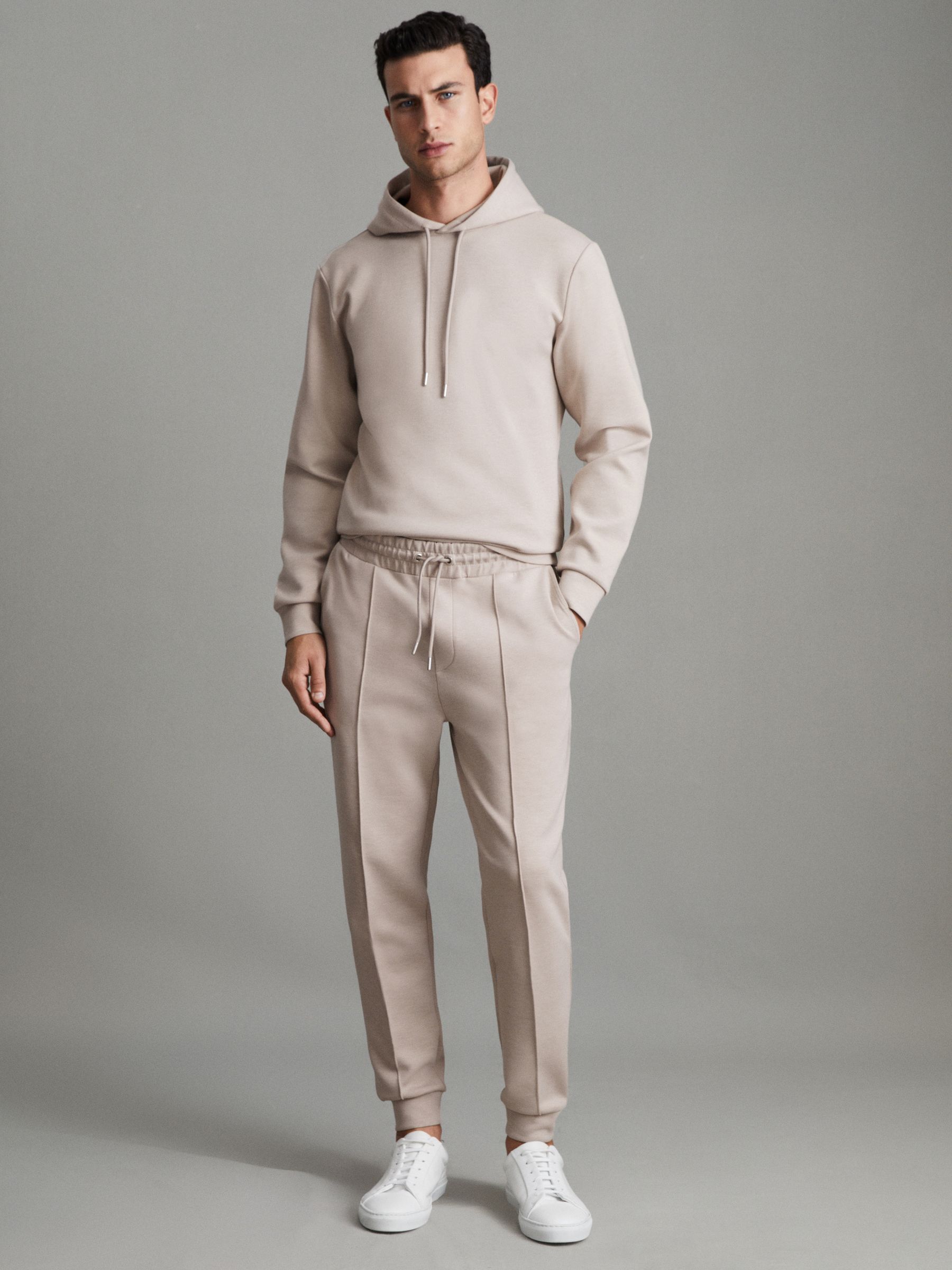 Interlock Jersey Drawstring Joggers in Oatmeal - Image 3 of 6