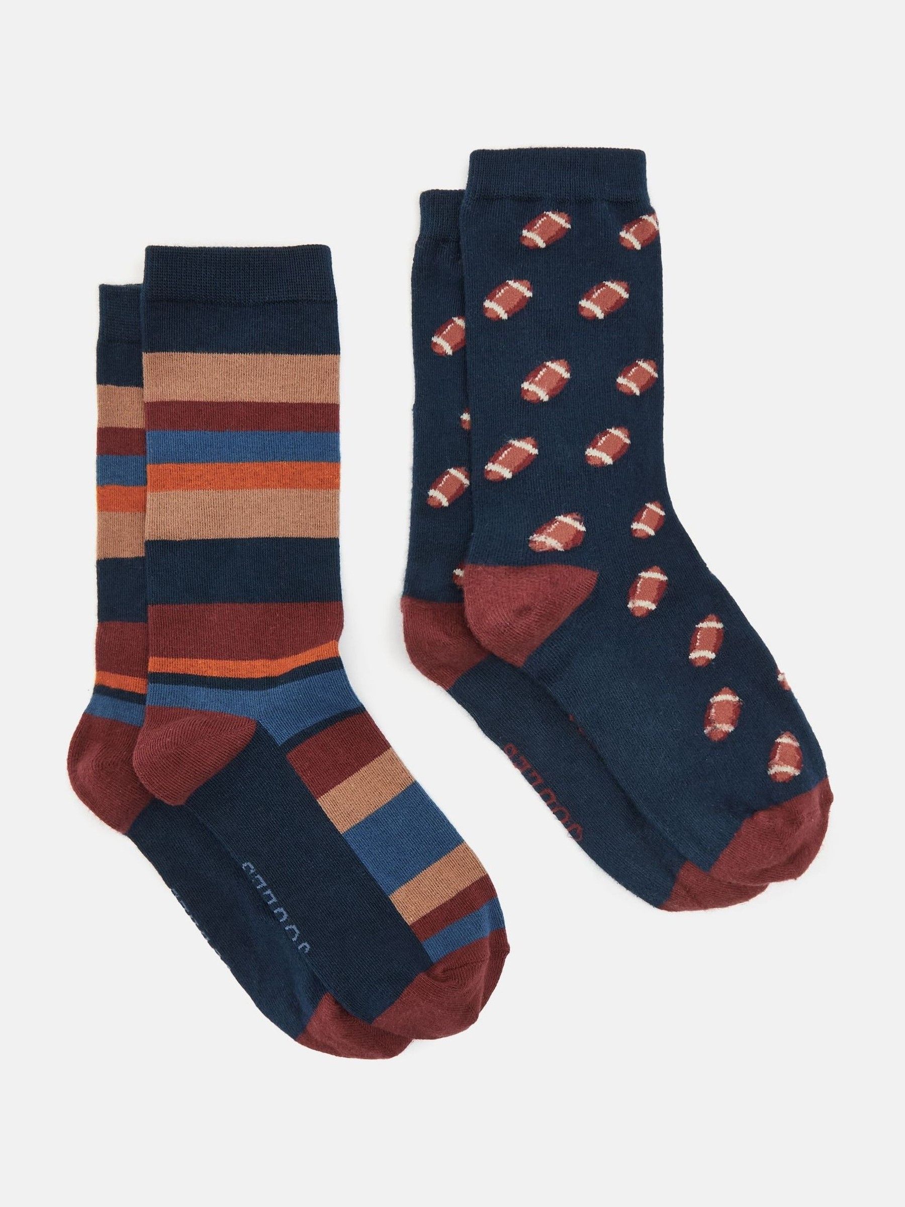 Men's Kingsbury Navy/Burgundy 2 Pack Socks (size 7-12) - Image 1 of 4