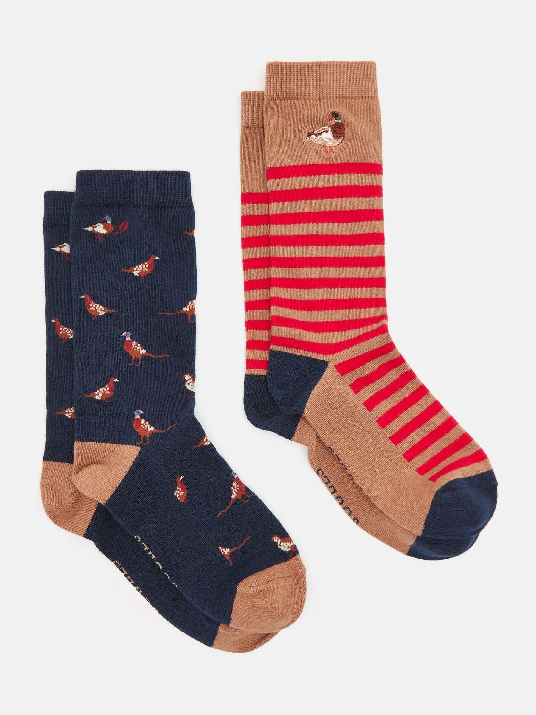 Men's Kingsbury Tan/Navy 2 Pack Socks (size 7-12) - Image 1 of 3