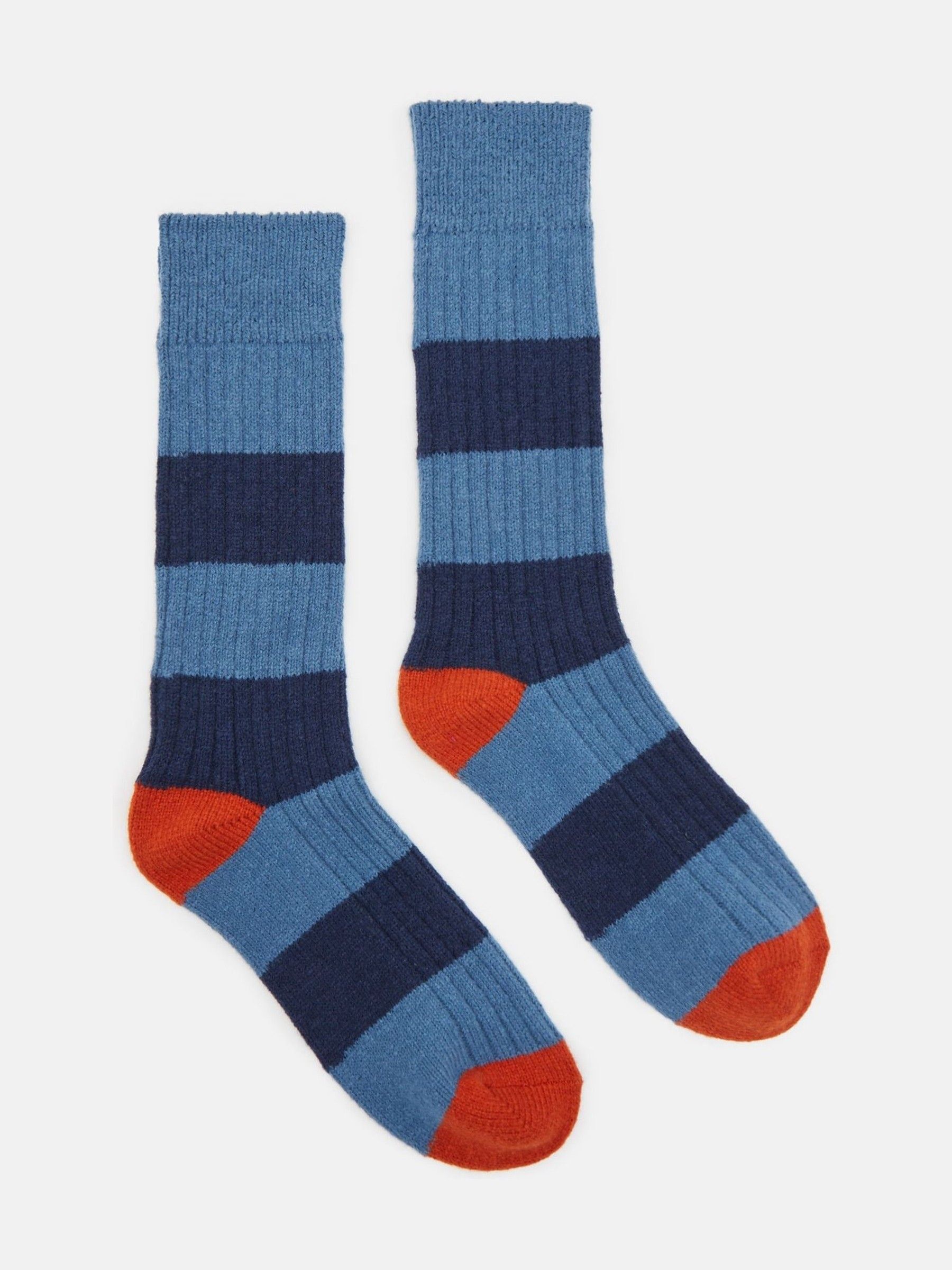 Men's Gibson Blue/Navy Cosy Striped Socks - Image 1 of 3