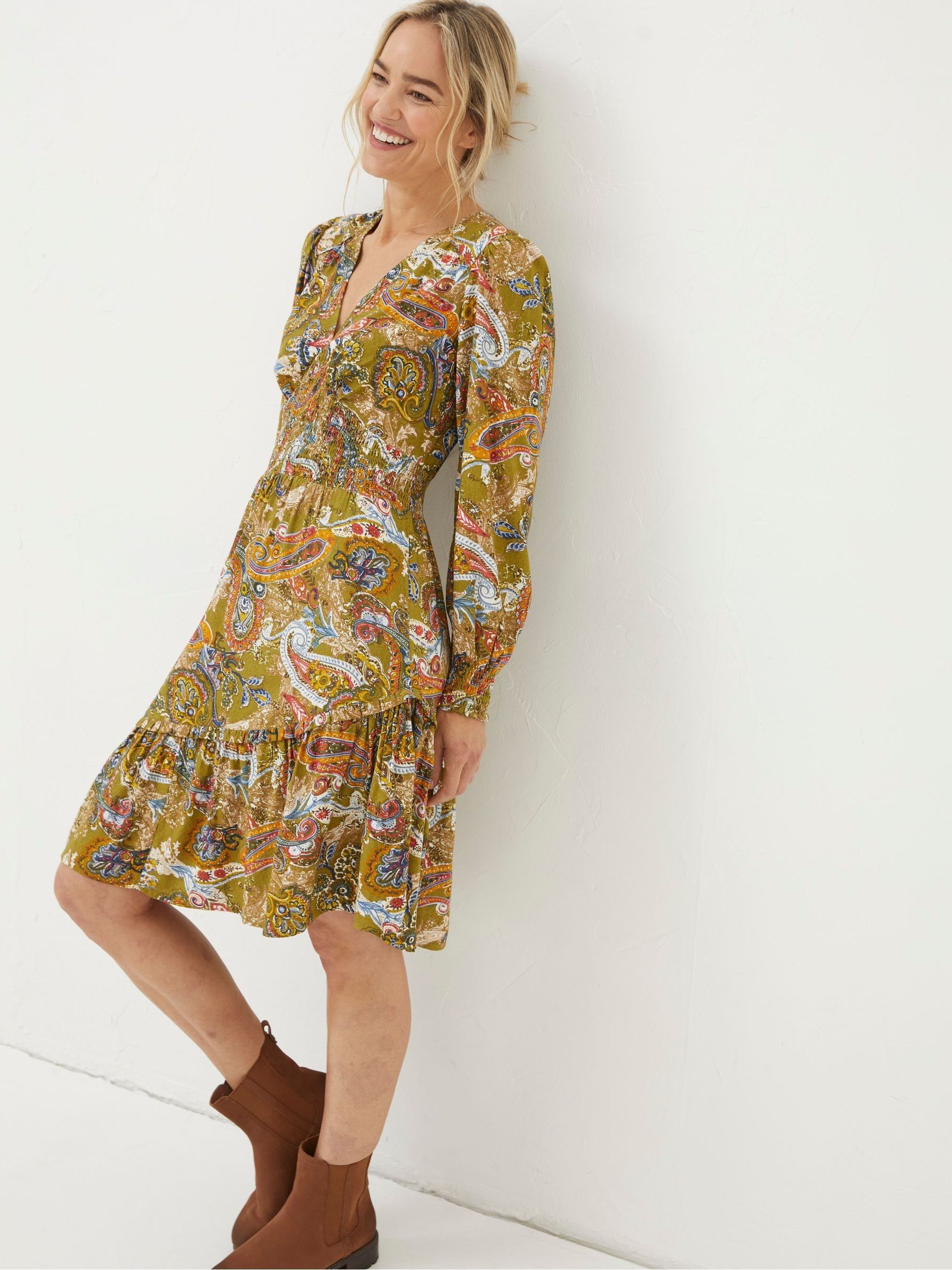 Green Prairie Paisley Dress - Image 3 of 5