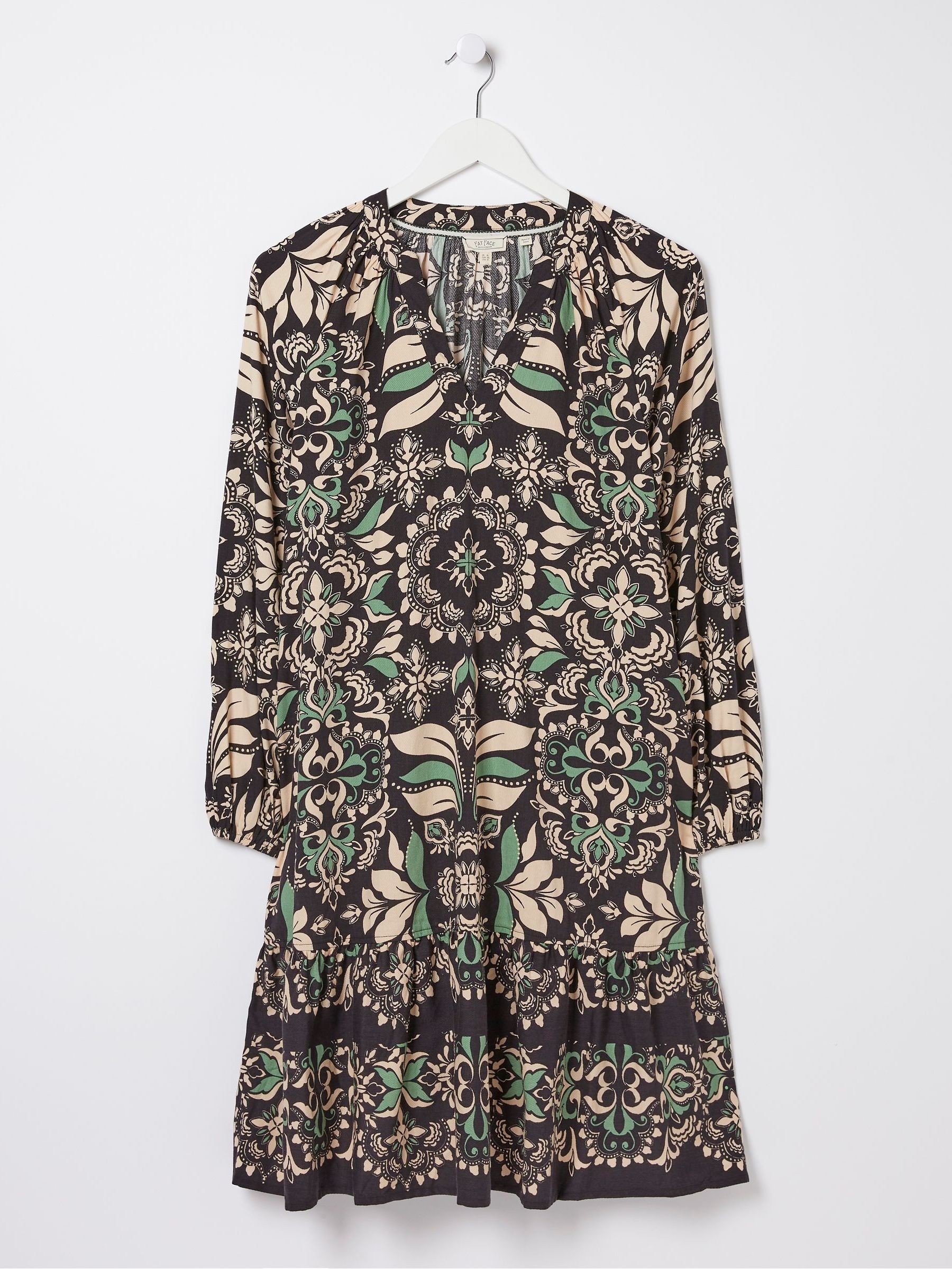 Black Amy Mosaic Leaf Tunic Dress - Image 6 of 6