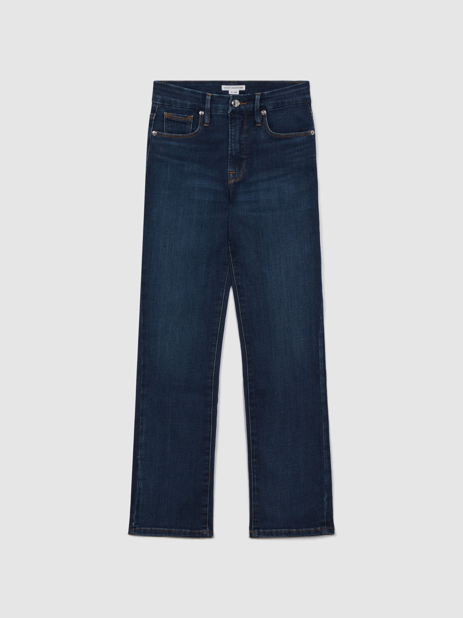 Good American Slim Fit Cropped Jeans in Blue - Image 2 of 7