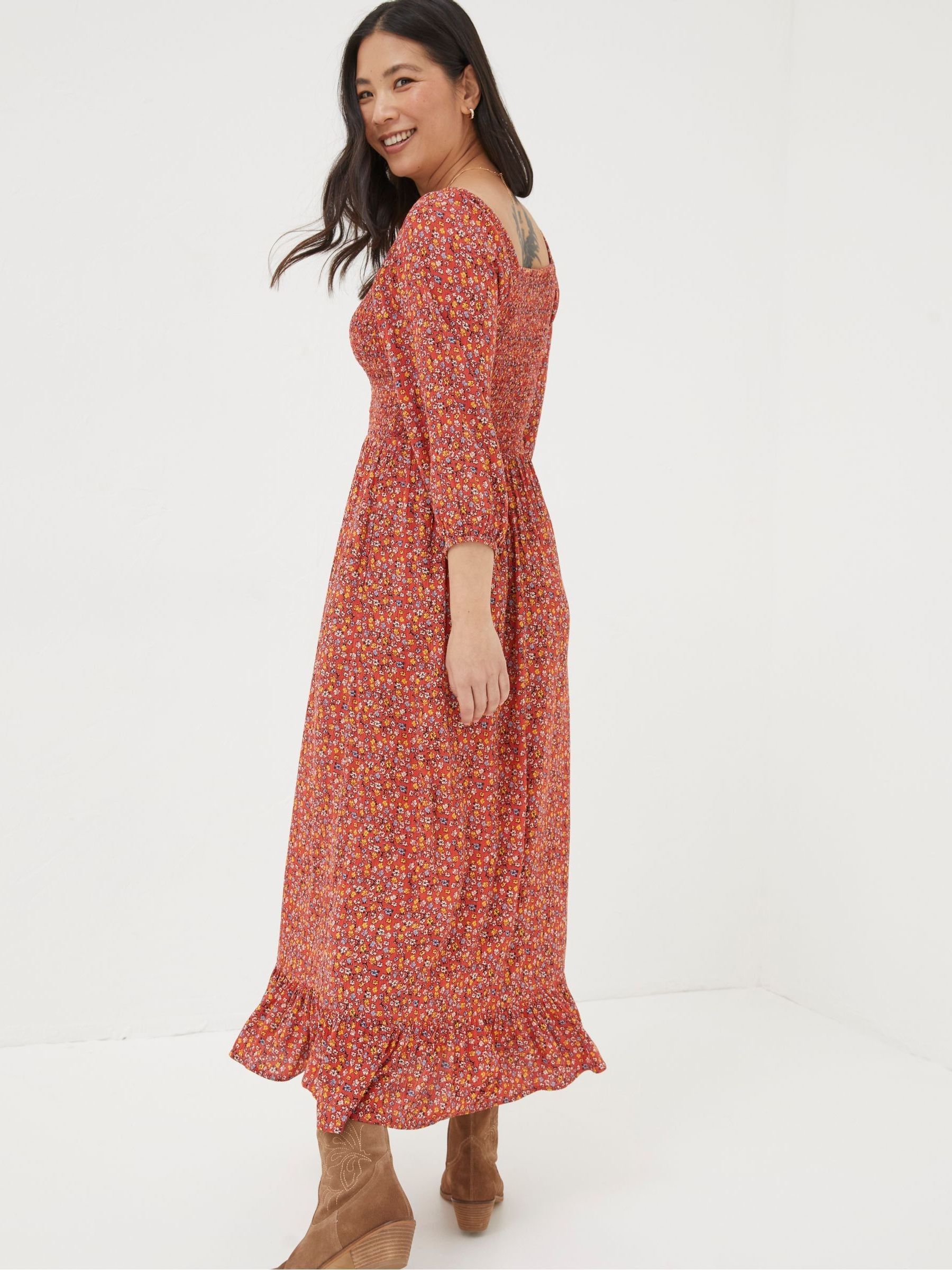 Red/Orange Adele Midi Dress - Image 2 of 6