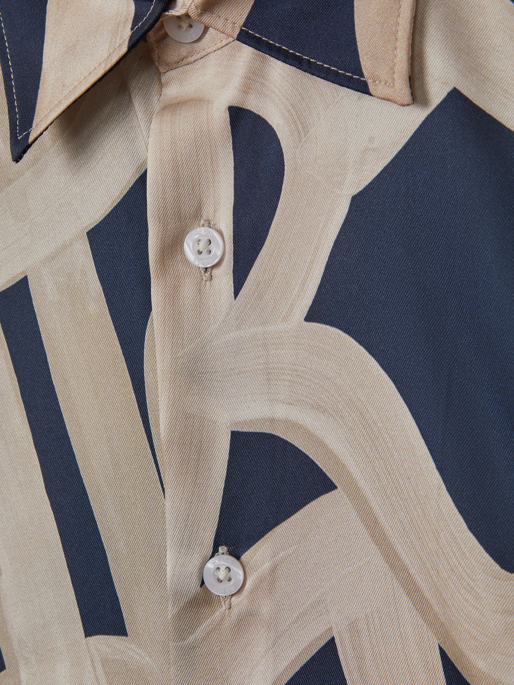 Painted Button-Through Shirt in Navy/Ecru - Image 6 of 6