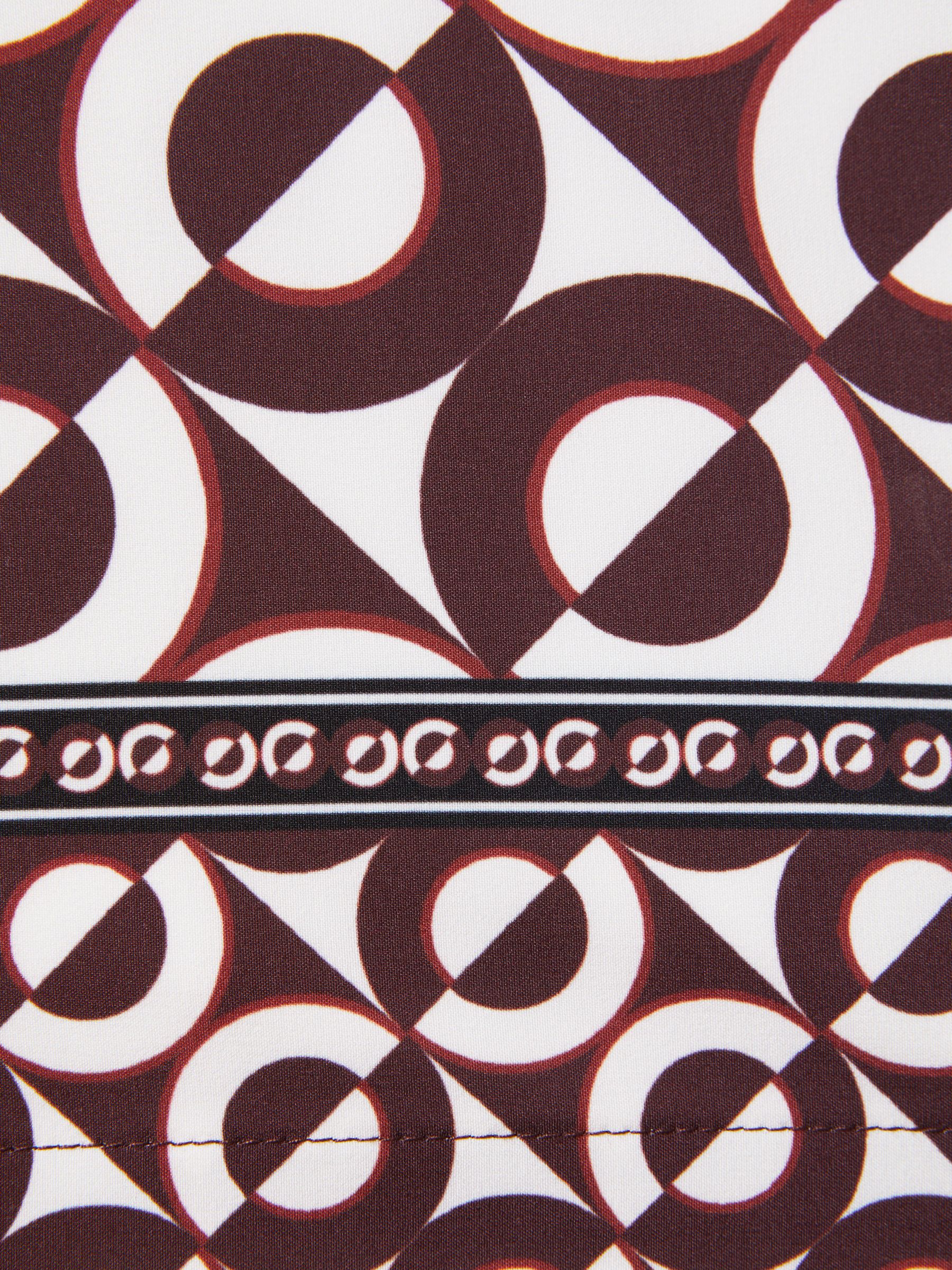 Printed Drawstring Swim Shorts in Tobacco/Ecru - Image 6 of 6