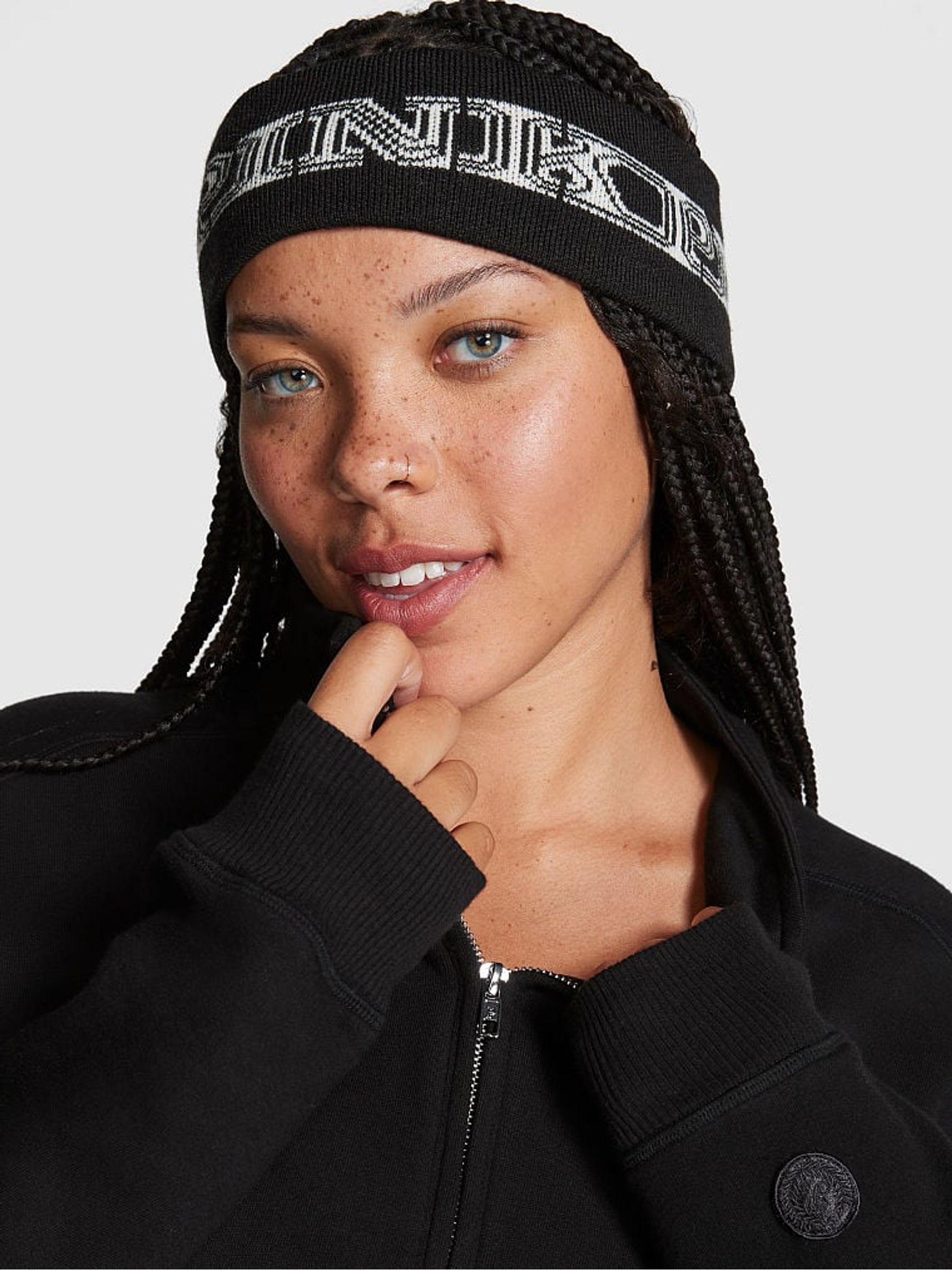 Pure Black Rib Headband - Image 1 of 2
