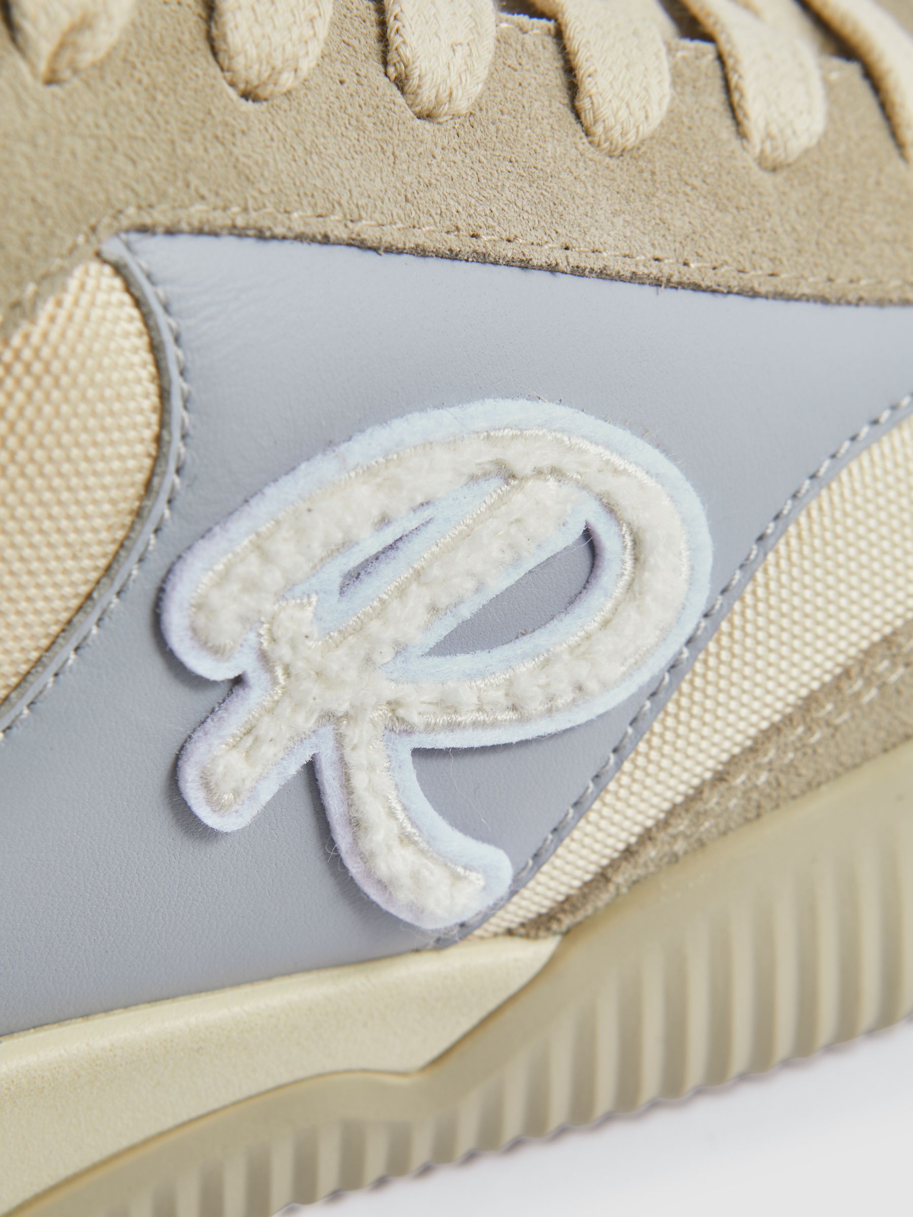 Leather Colourblock Running Trainers in Blue - Image 5 of 5