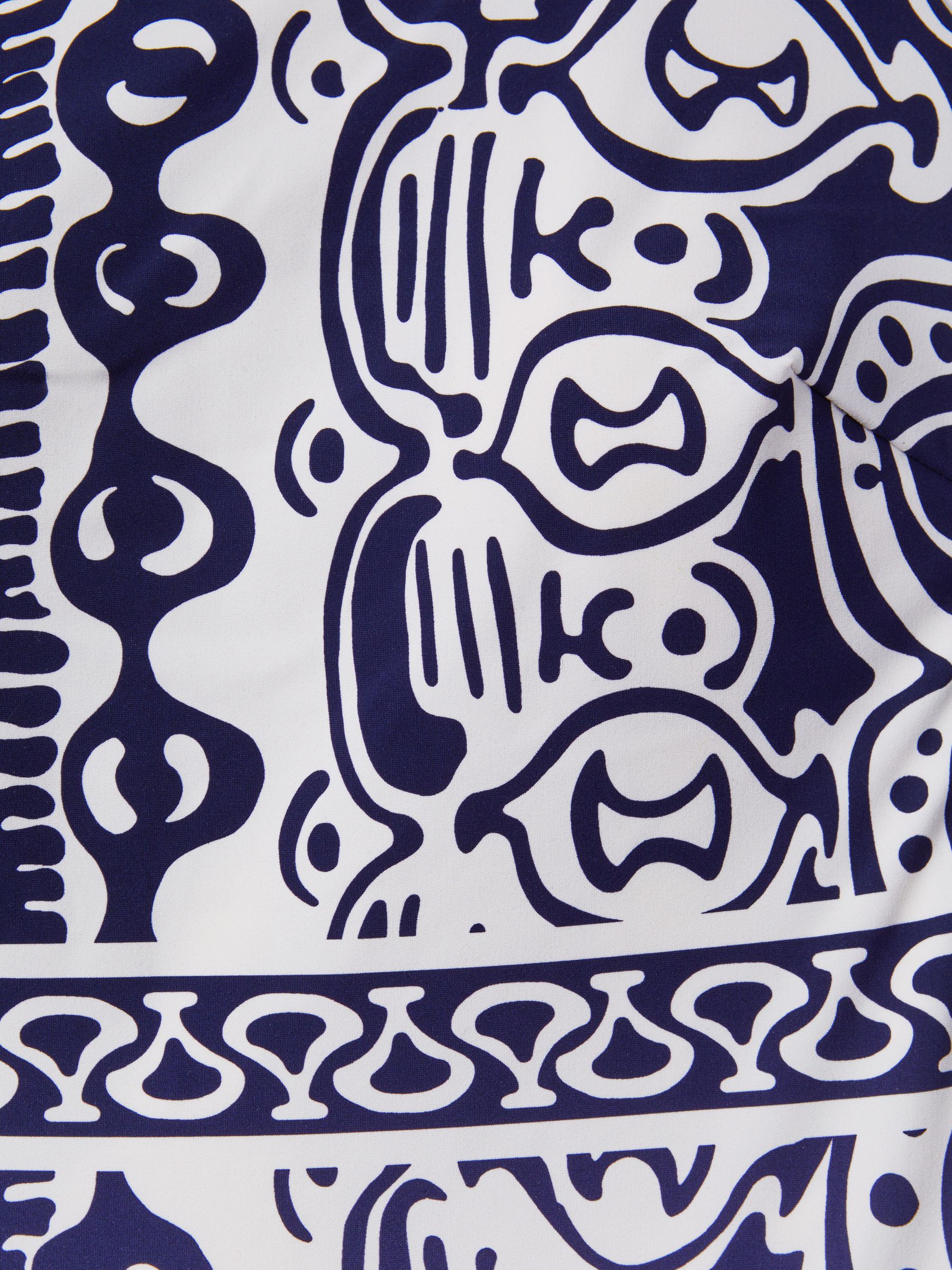 Printed One-Shoulder Swimsuit in Navy/White - Image 5 of 5
