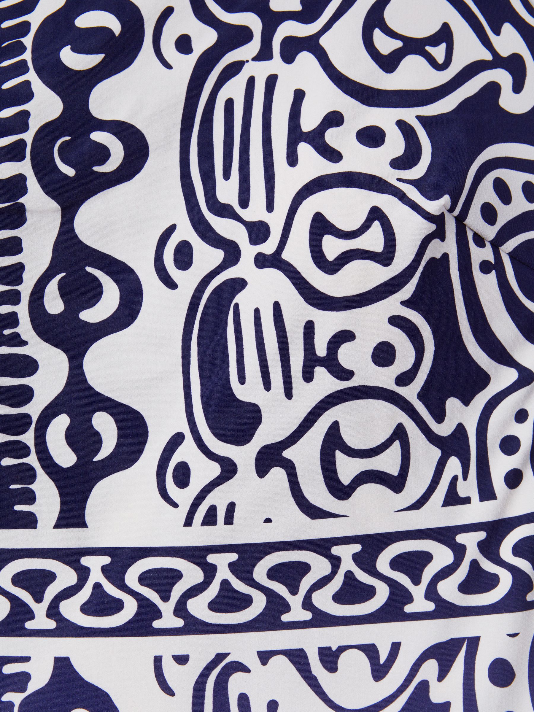 Printed One-Shoulder Swimsuit in Navy/White - Image 6 of 6