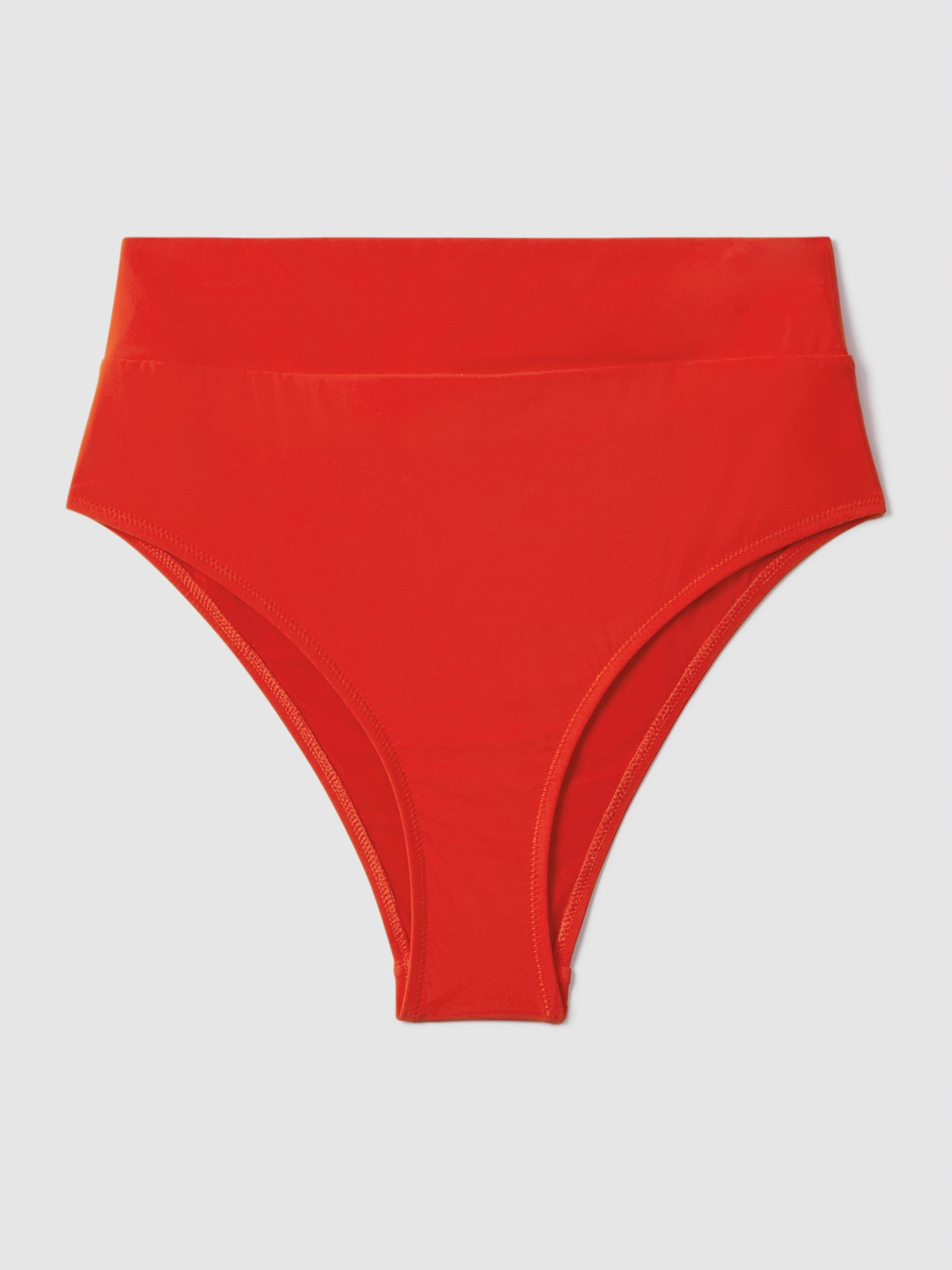 High Rise Bikini Bottoms in Red - Image 2 of 5