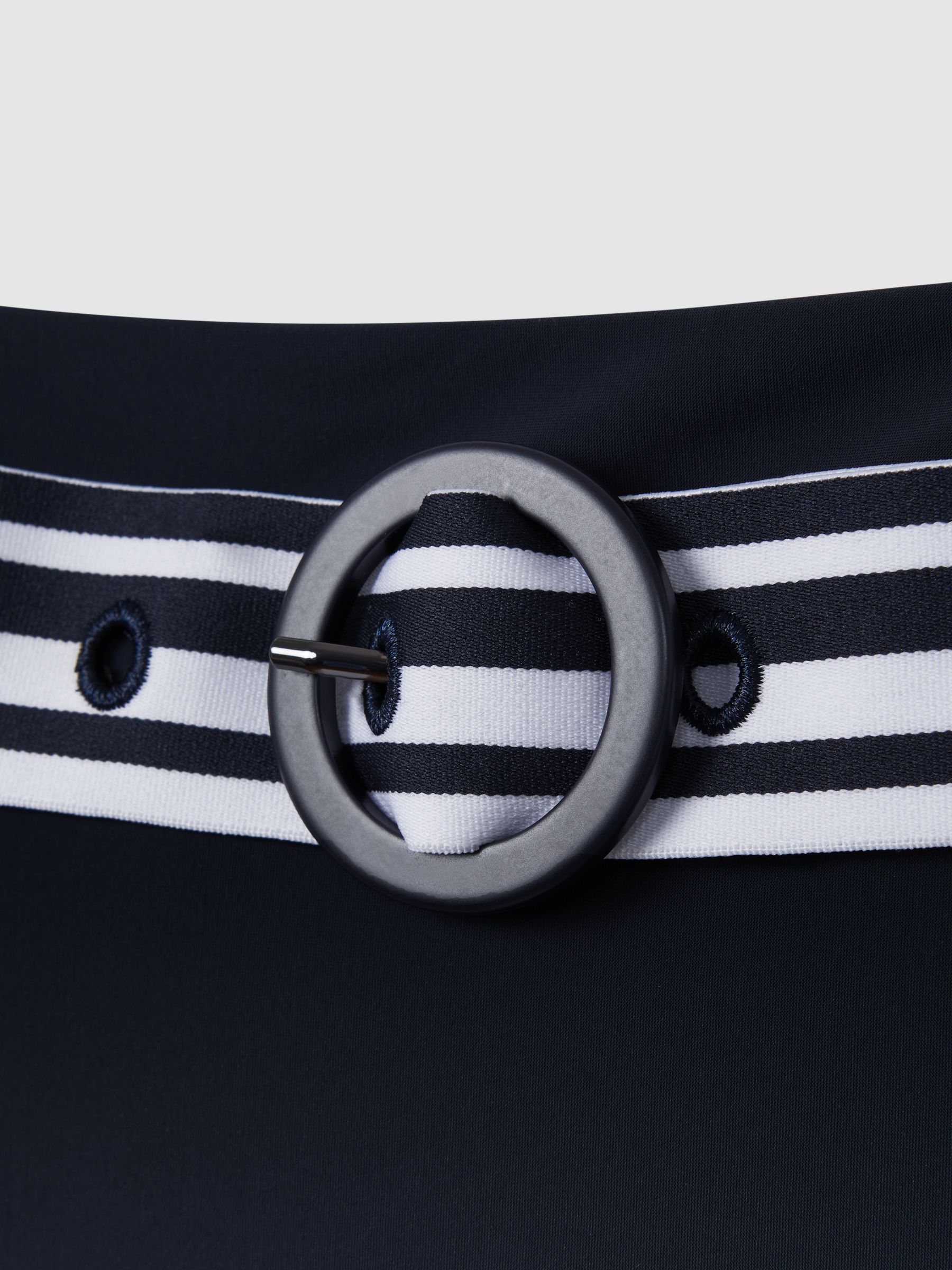High Rise Belted Bikini Bottoms in Navy/White - Image 5 of 5