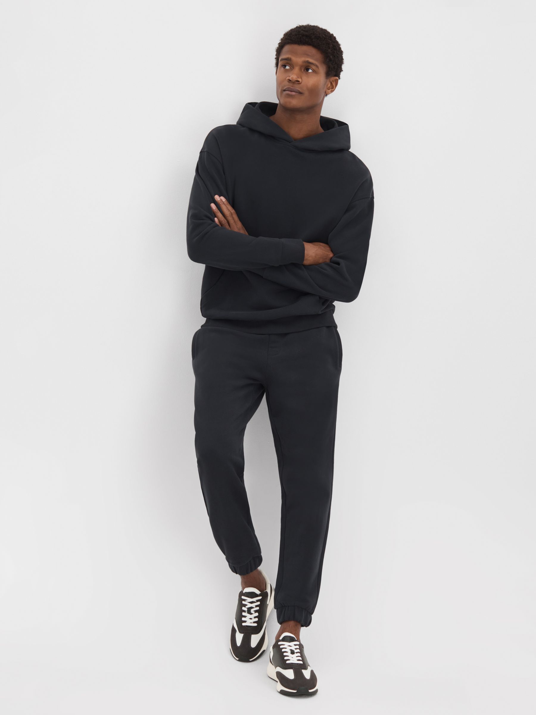 Leather Suede Running Trainers in Charcoal - Image 2 of 5