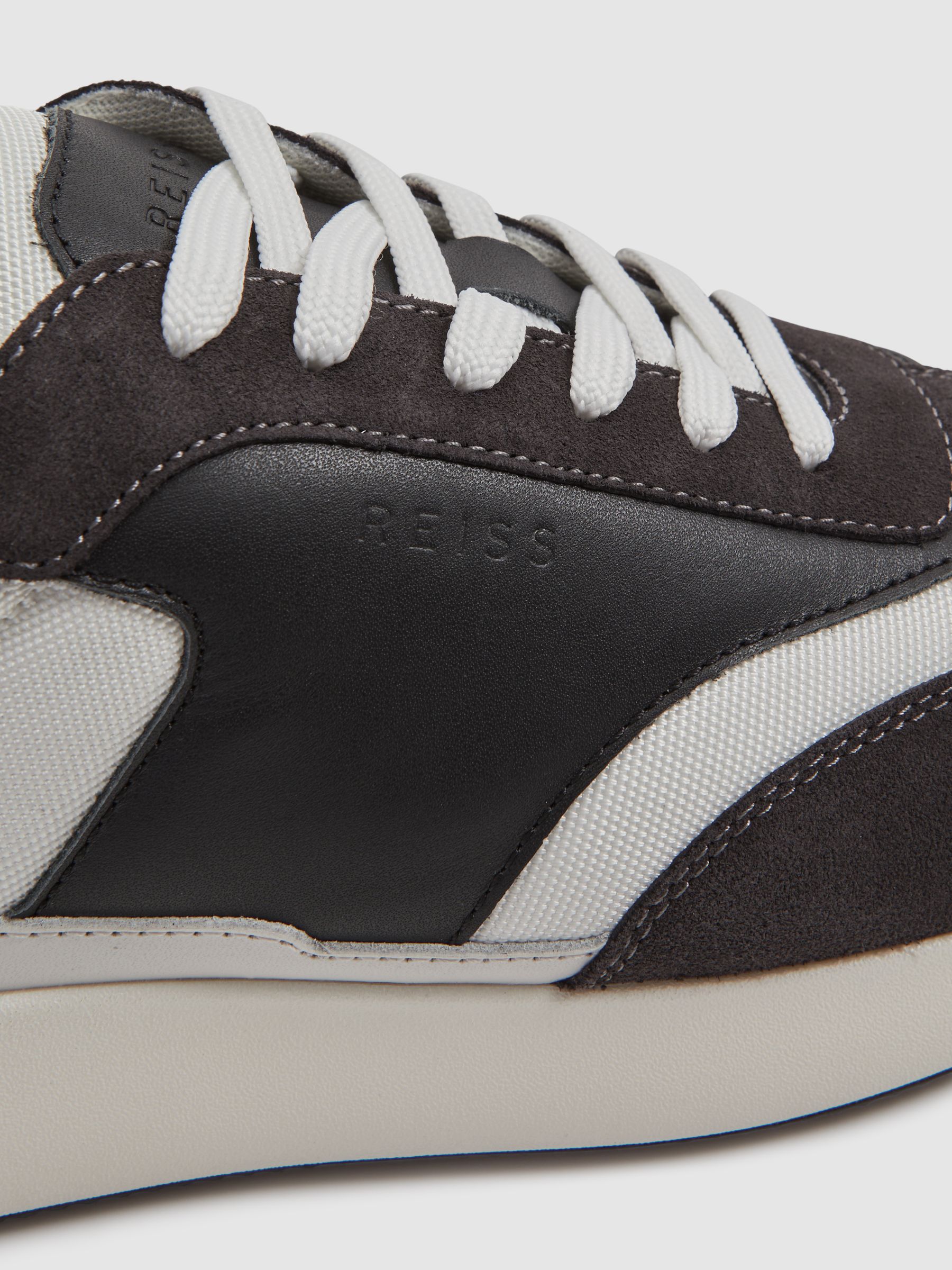 Leather Suede Running Trainers in Charcoal - Image 5 of 5