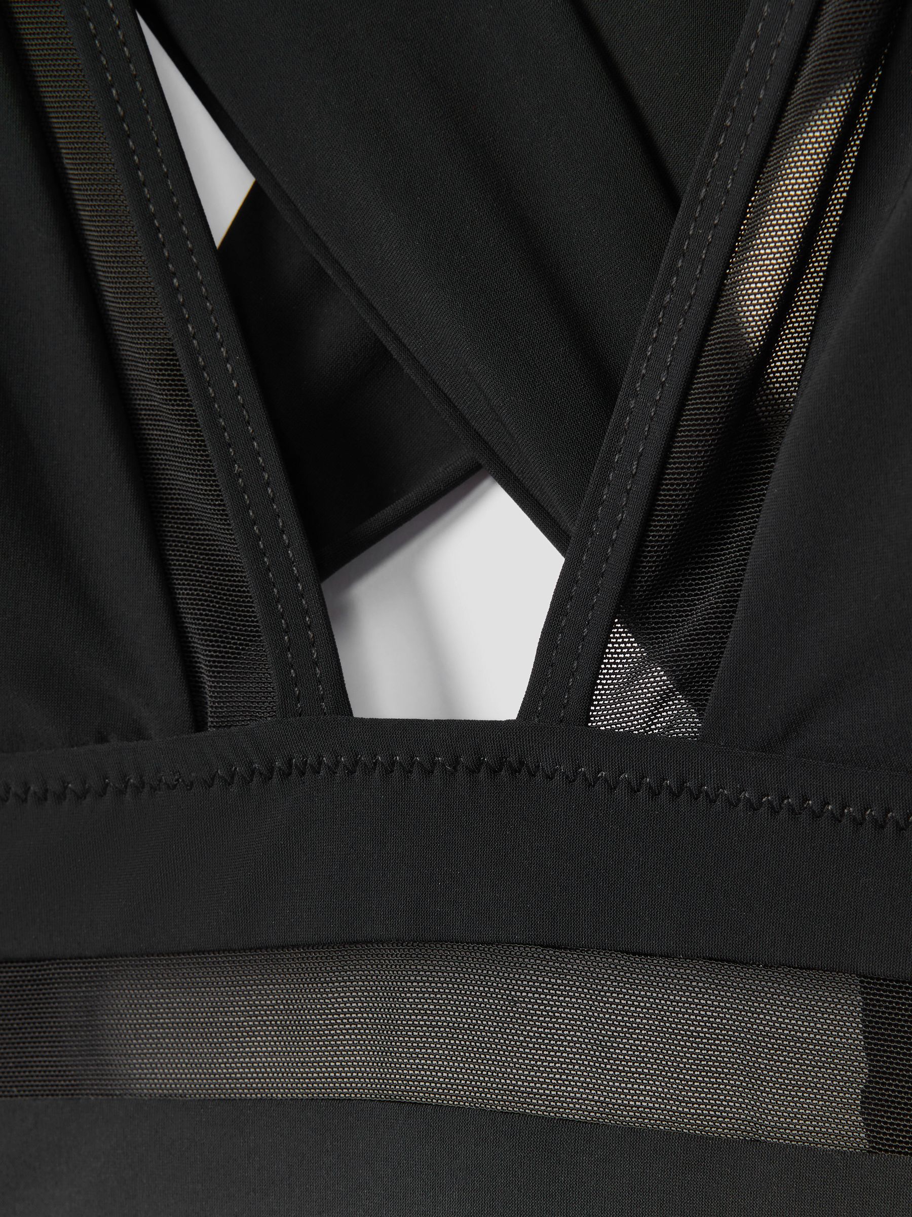 Cross-Back Mesh Swimsuit in Black - Image 6 of 6