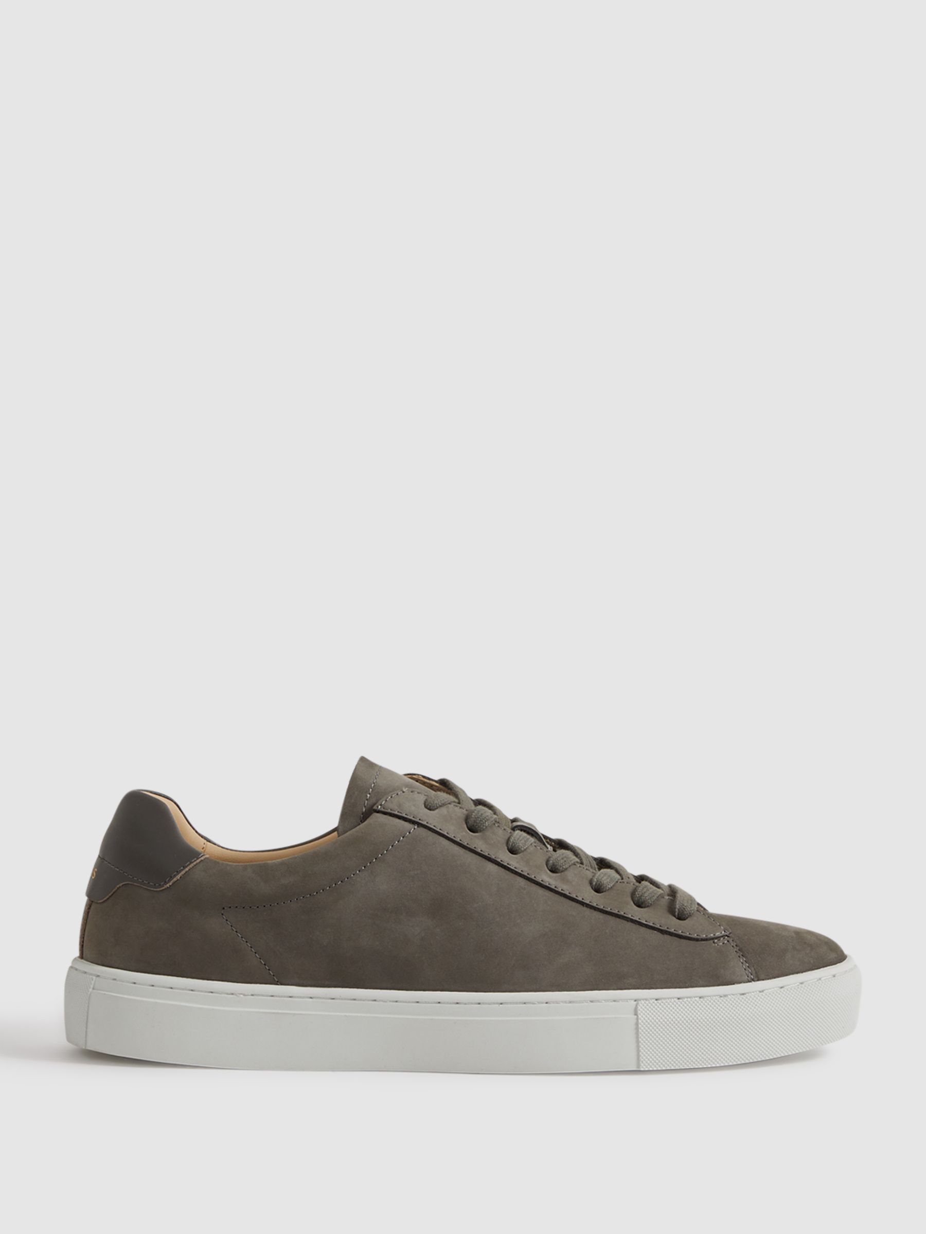 Leather Low-Top Trainers in Grey - Image 1 of 5