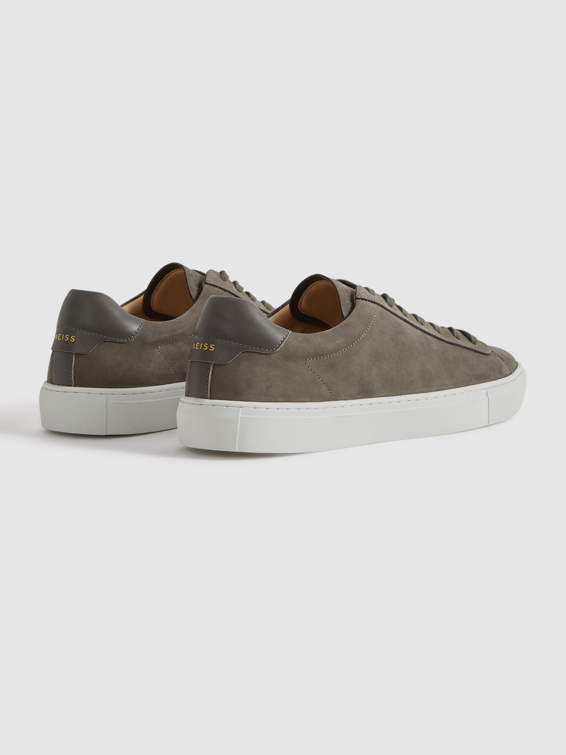 Leather Low-Top Trainers in Grey - Image 4 of 5
