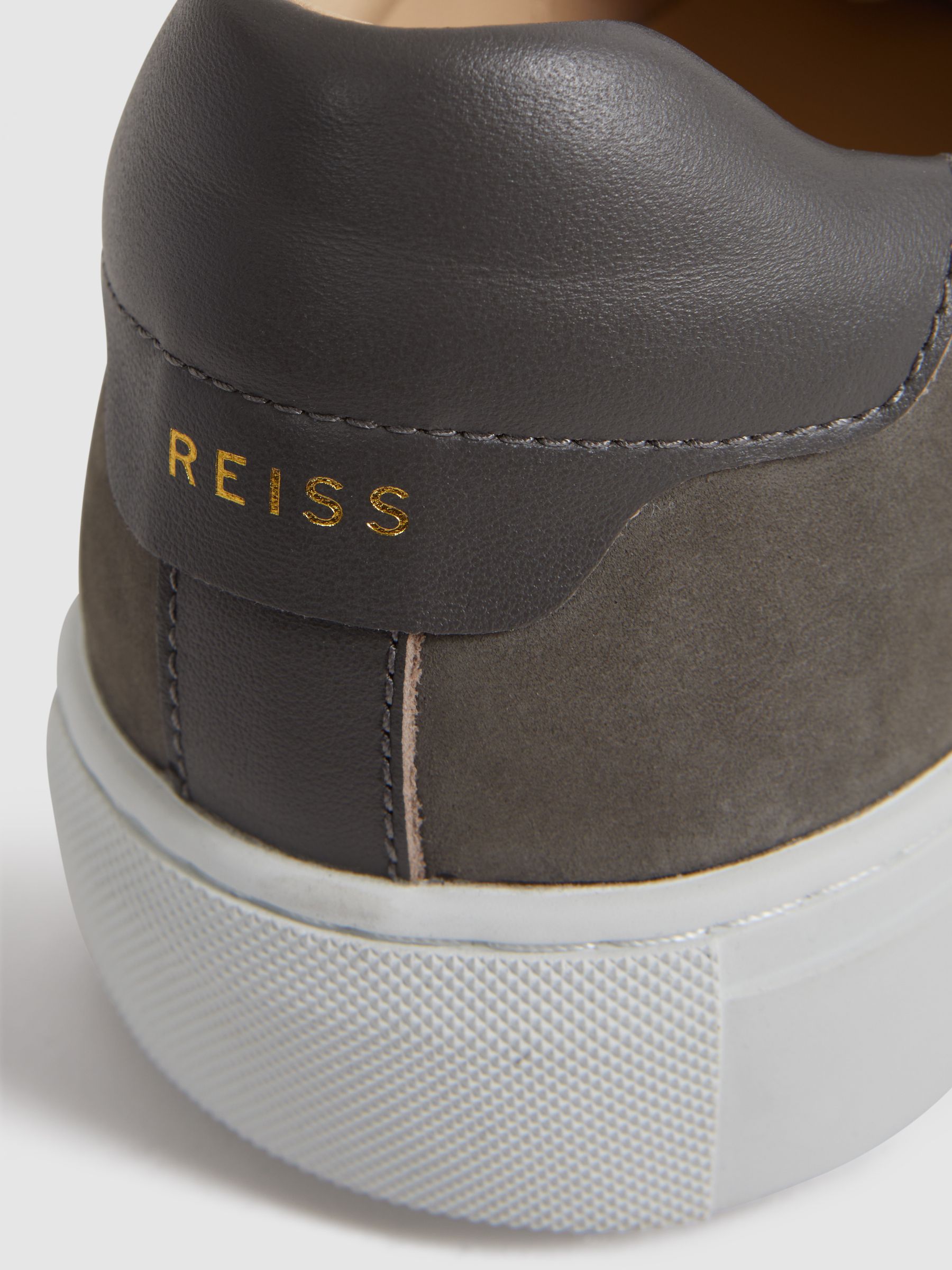 Leather Low-Top Trainers in Grey - Image 5 of 5