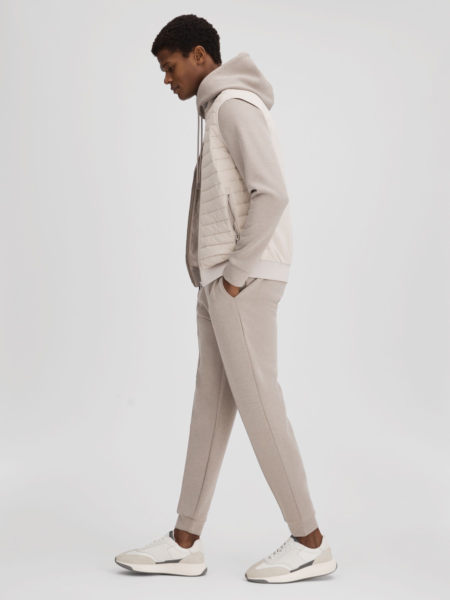 Leather Suede Running Trainers in Off White - Image 2 of 5