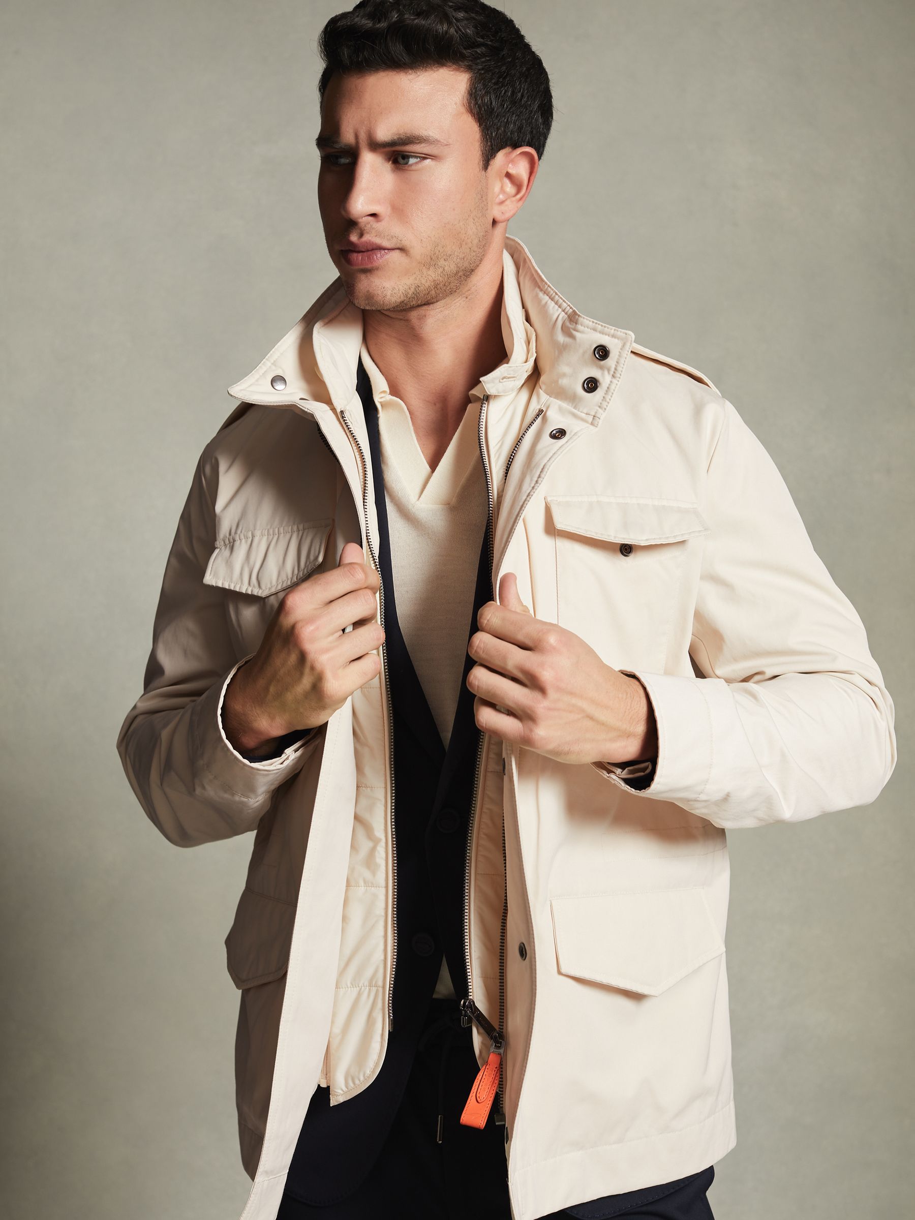 McLaren F1 Water Repellent Field Jacket in Stone - Image 1 of 7
