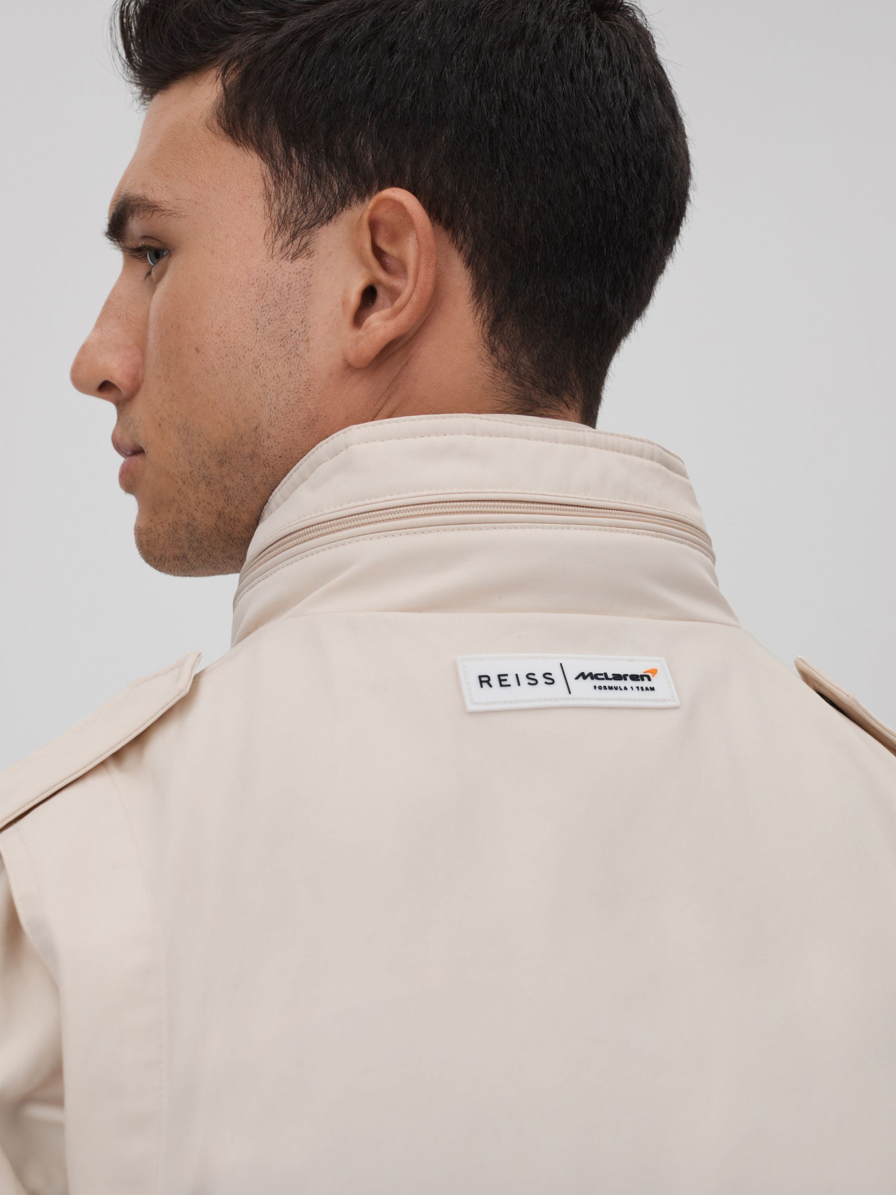 McLaren F1 Water Repellent Field Jacket in Stone - Image 6 of 7