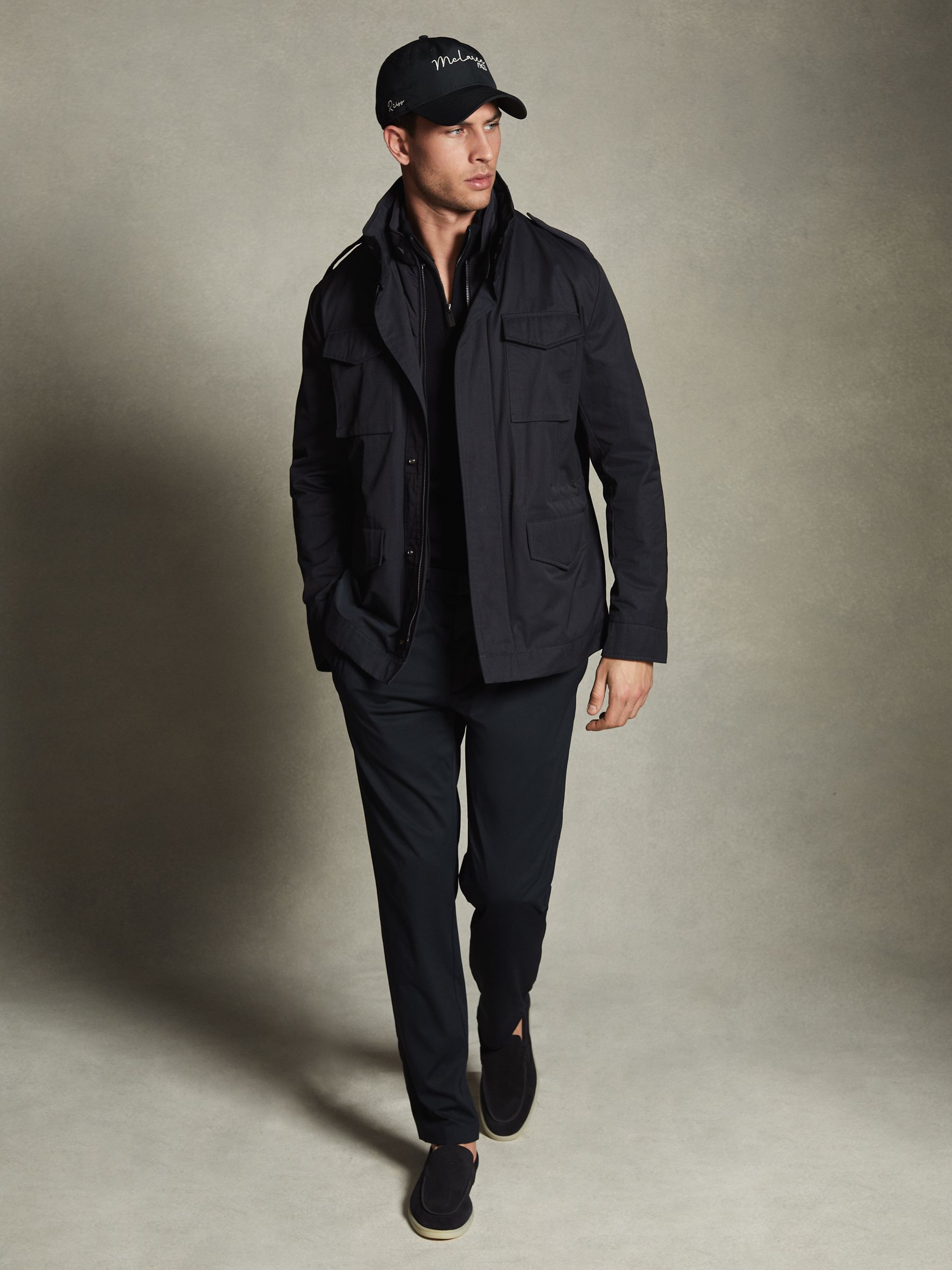 McLaren F1 Water Repellent Field Jacket in Navy - Image 1 of 7