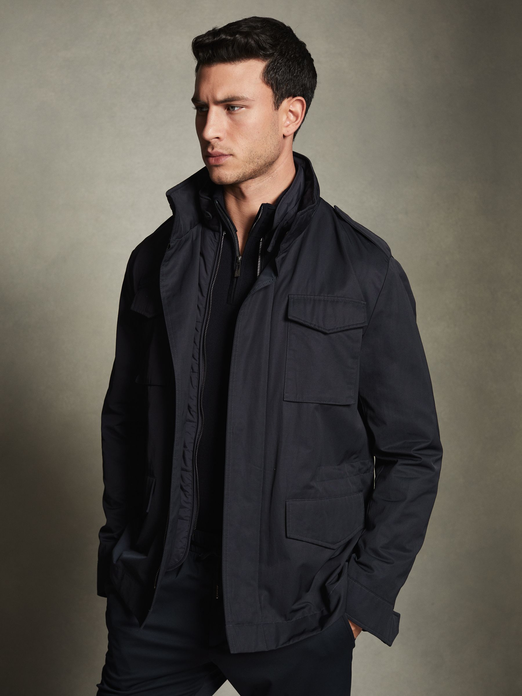 McLaren F1 Water Repellent Field Jacket in Navy - Image 3 of 7
