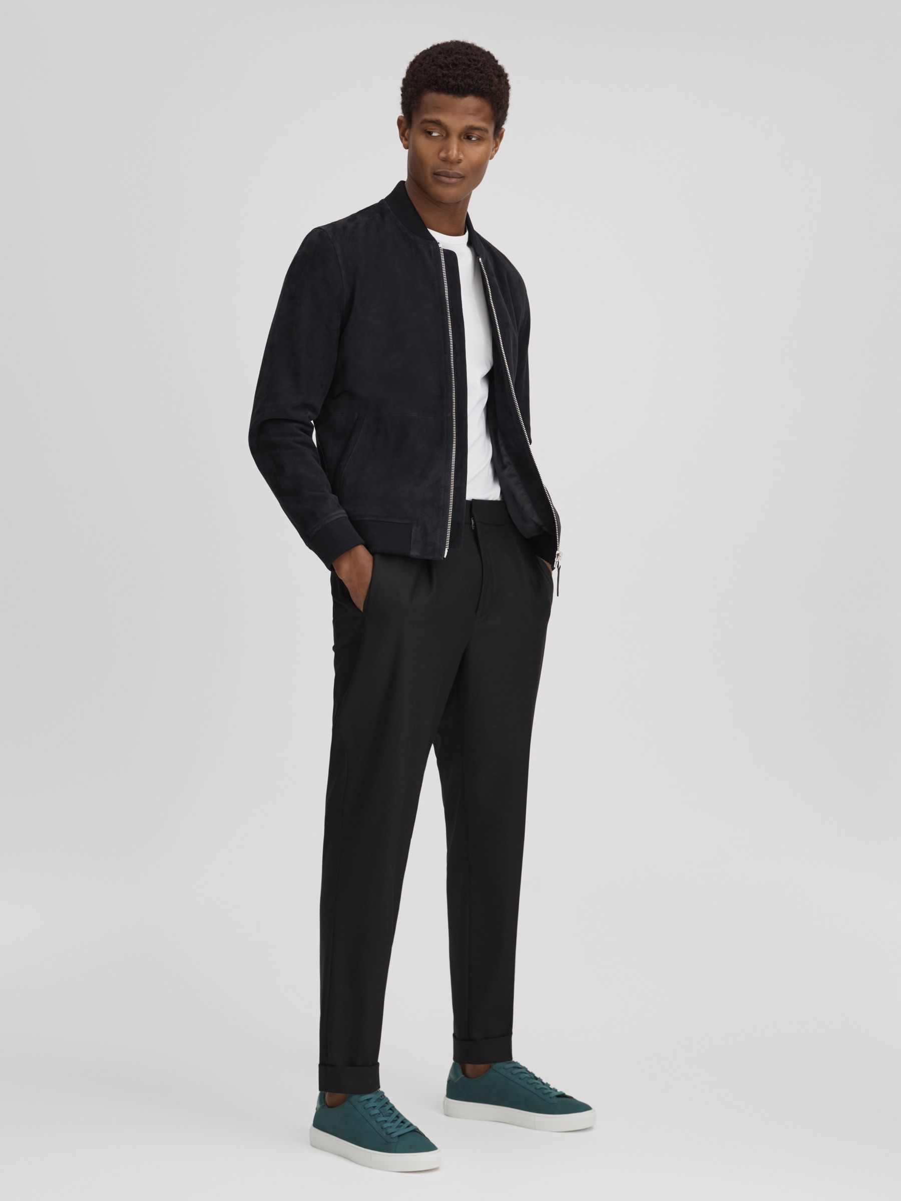 Leather Lace-Up Trainers in Seafoam - Image 2 of 5 Leather Lace-Up Trainers in Seafoam - Image 2 of 5