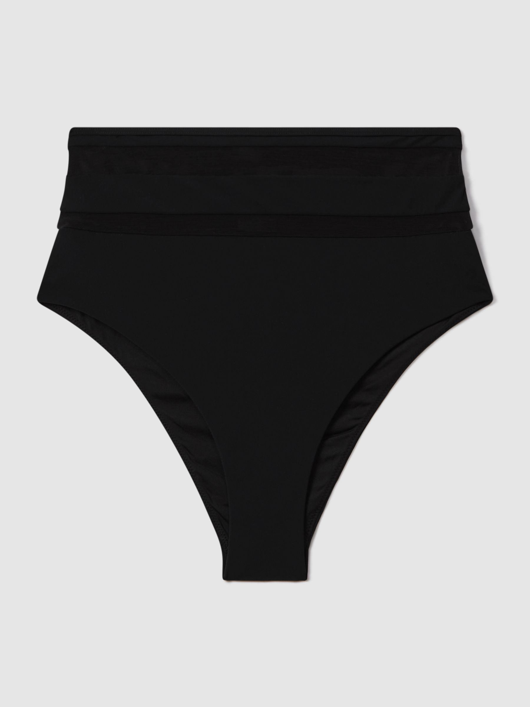 High Rise Mesh Bikini Bottoms in Black - Image 2 of 5