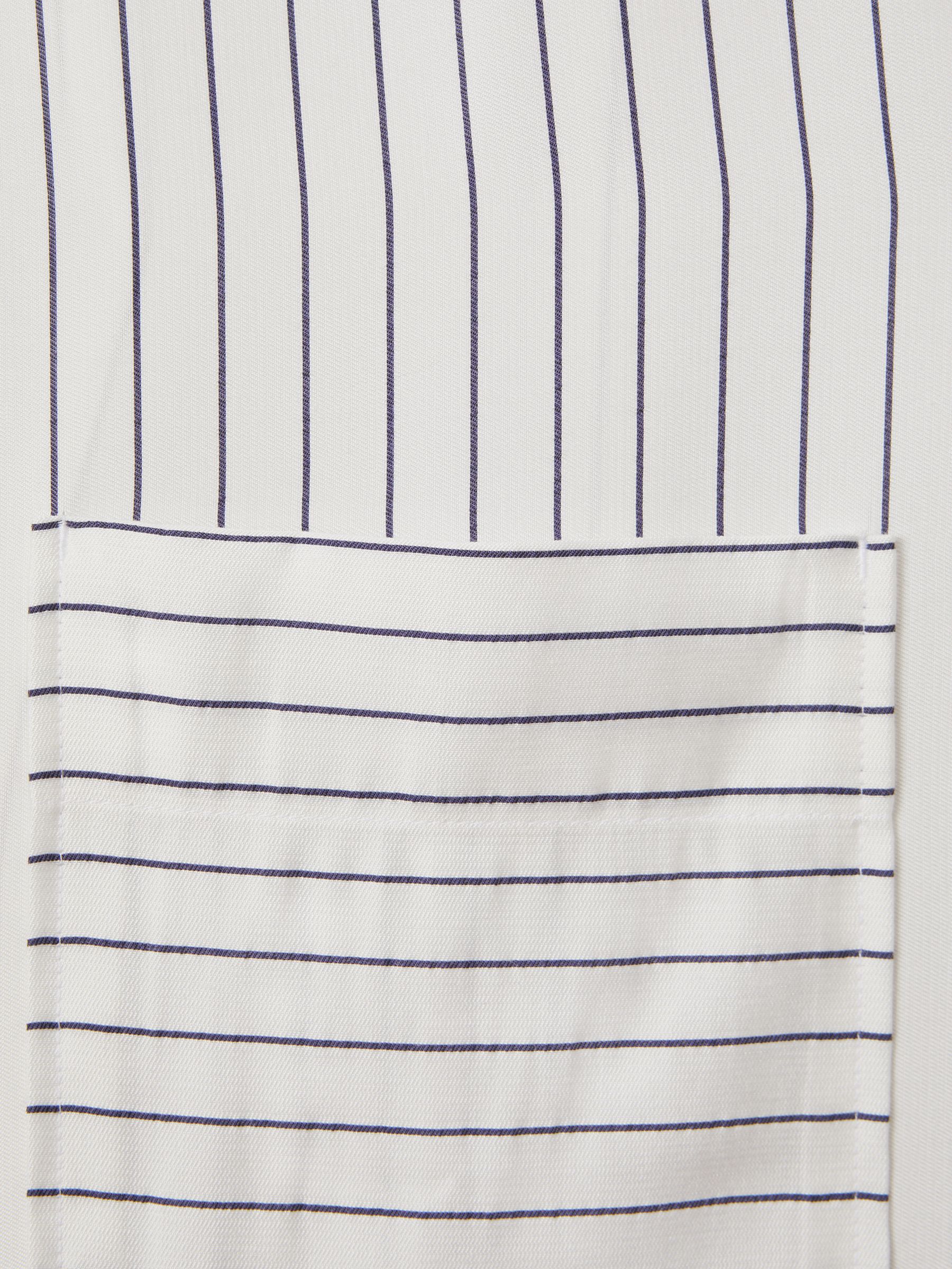 Boxy Fit Striped Shirt in White/Navy - Image 6 of 6