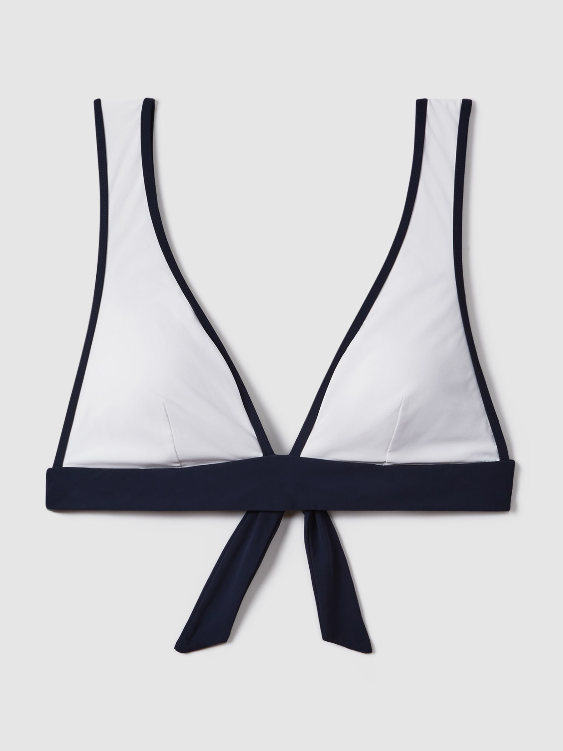 Wide Strap Bikini Top in Navy/White - Image 2 of 5