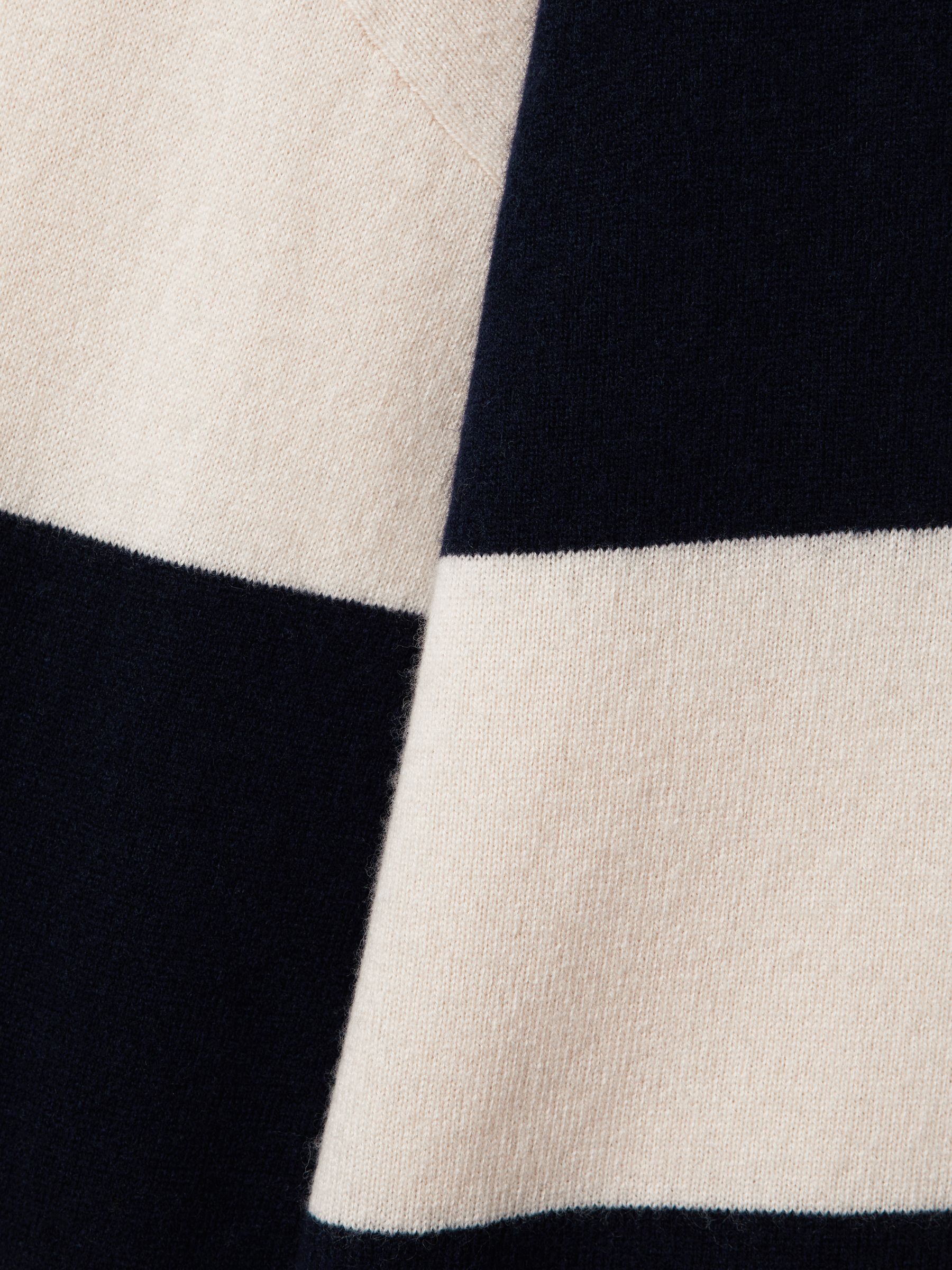 Wool Blend Striped Hoodie in Navy/Ivory - Image 6 of 6