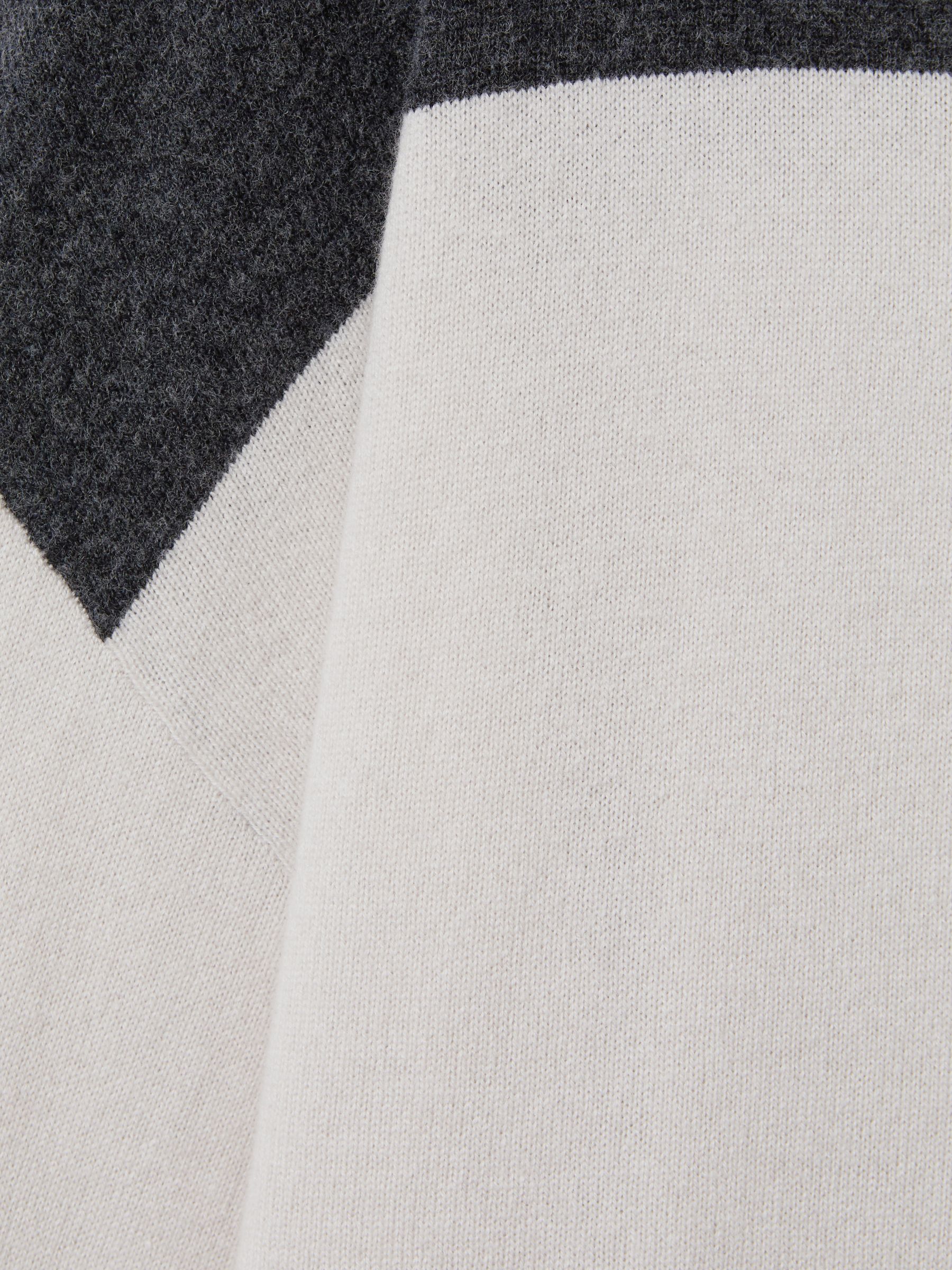 Wool Blend Striped Hoodie in Charcoal/Ivory - Image 7 of 7