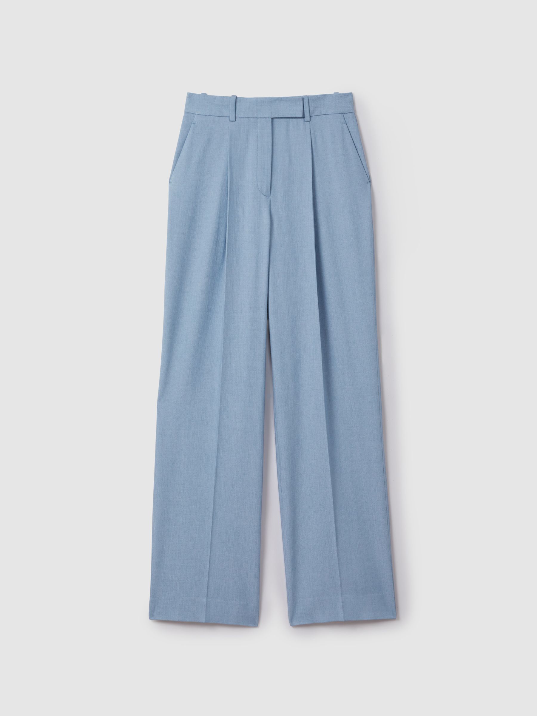 Wide Leg Suit Trousers with TENCEL™ Fibers in Blue - Image 2 of 5