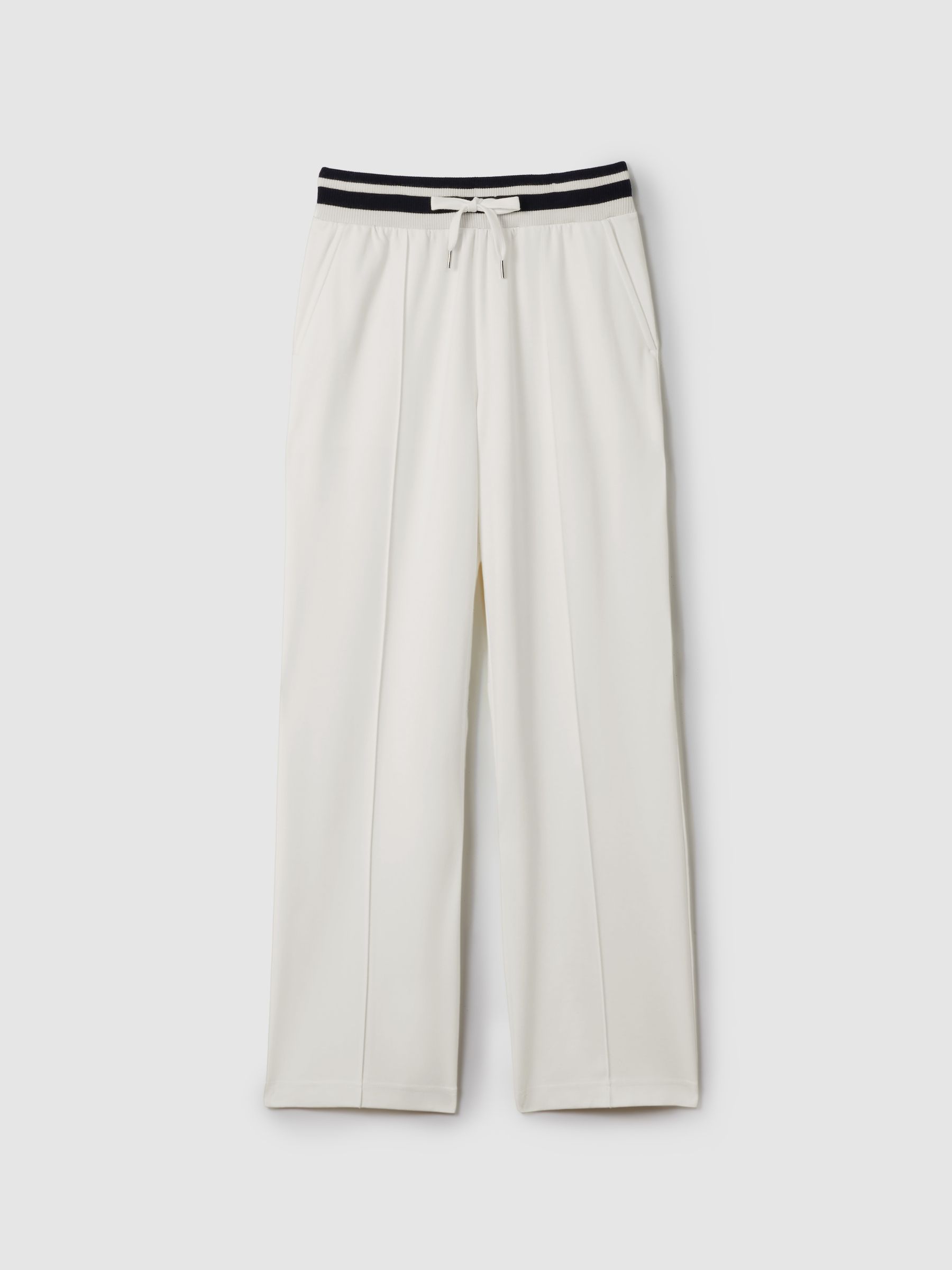 Striped Drawstring Waistband Joggers in Navy/Ivory - Image 2 of 6