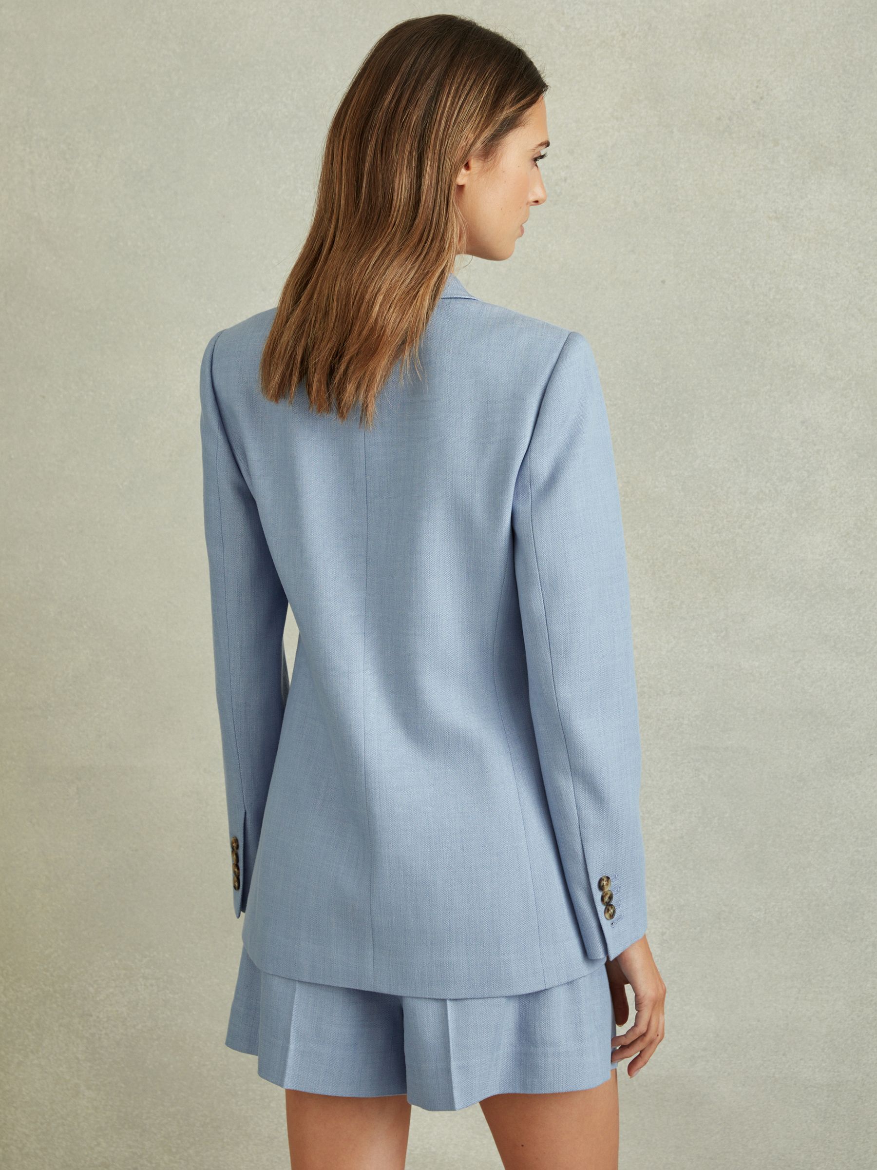 Double Breasted Suit Blazer with TENCEL™ Fibers in Blue - Image 5 of 6
