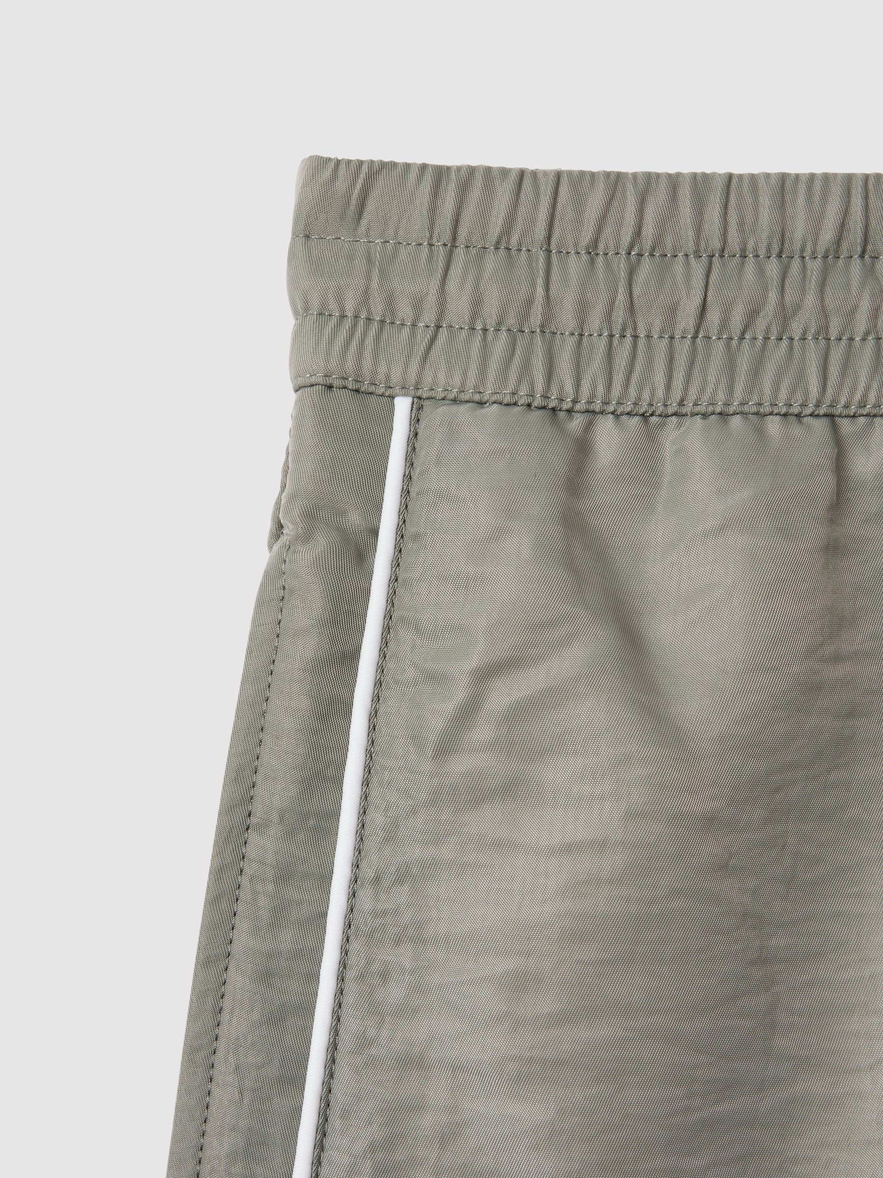 Piped Drawstring Swim Shorts in Pistachio - Image 6 of 6
